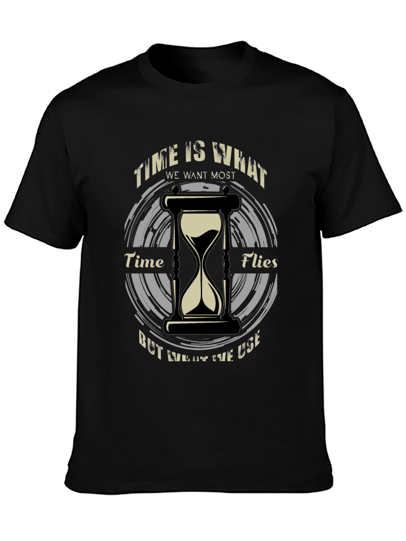 Time Flies T-Shirt - Unique Hourglass Design