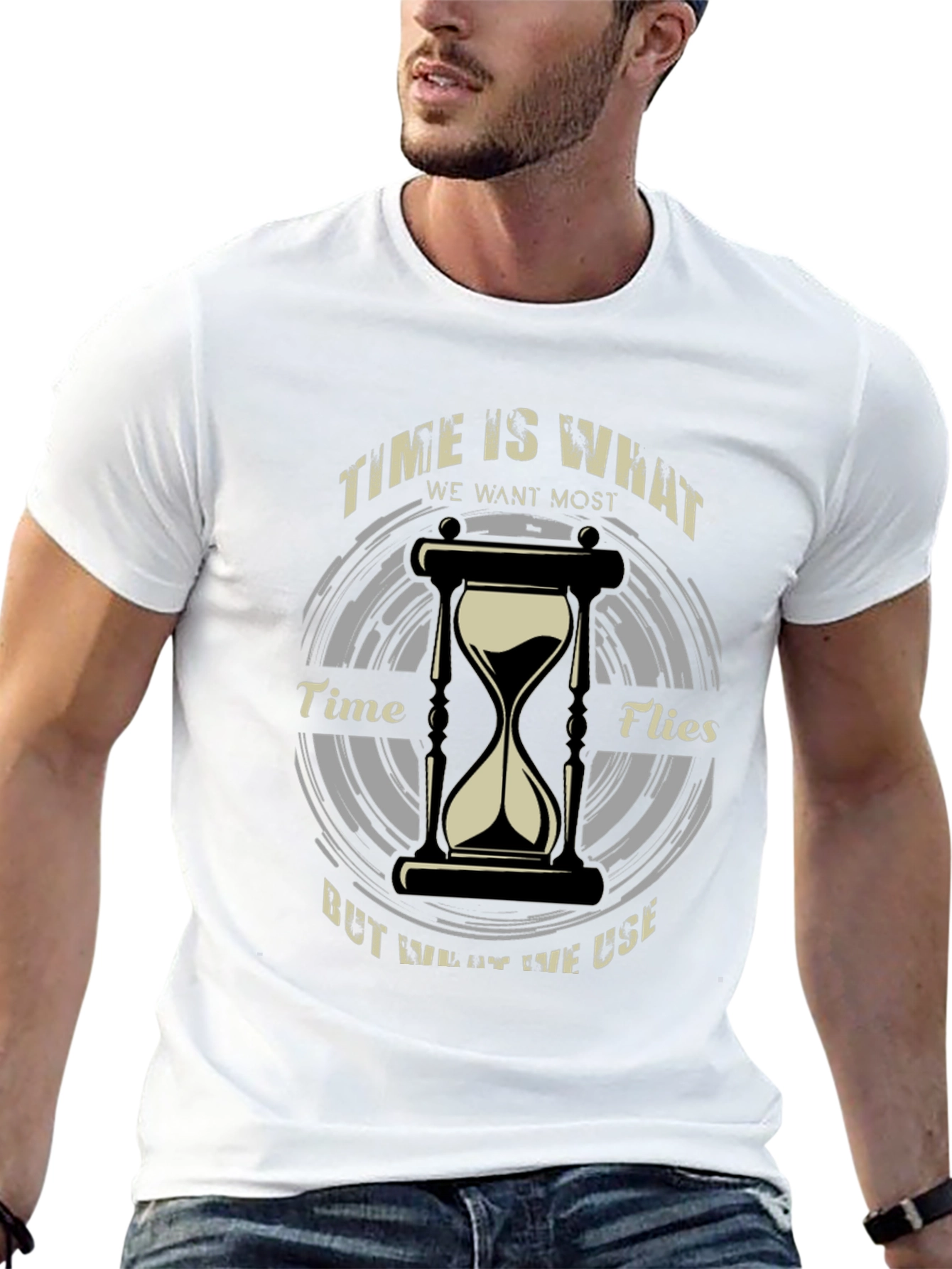 Time Flies T-Shirt - Unique Hourglass Design