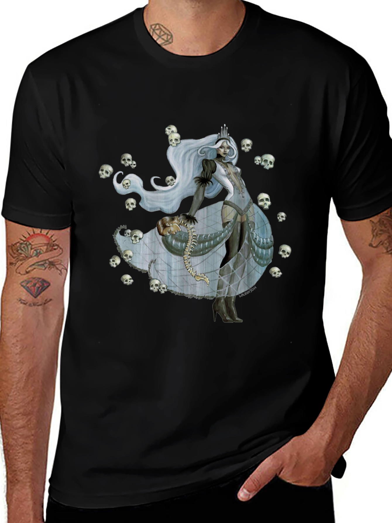 Skull Queen Graphic Tee - Dark Fantasy Fashion