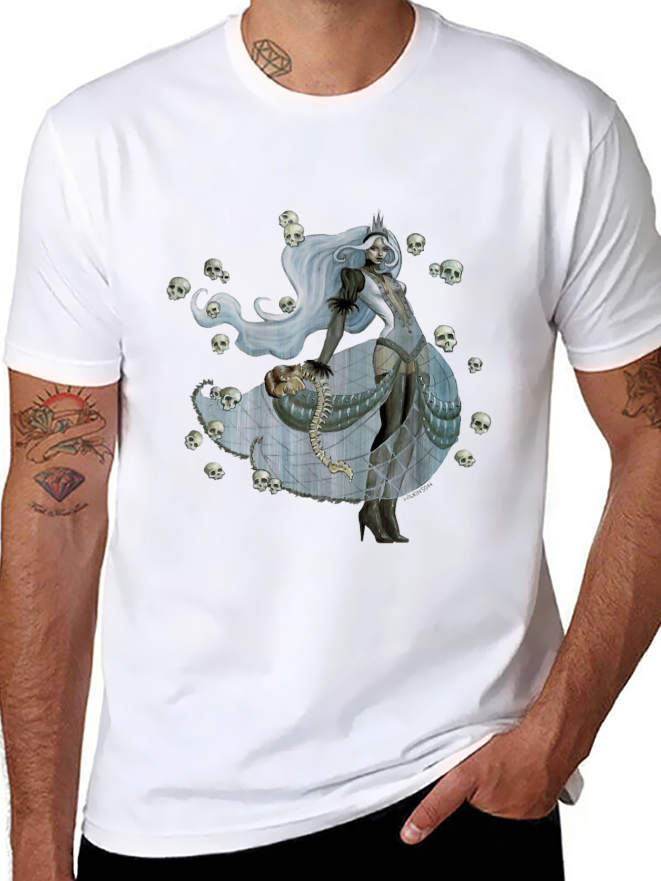 Skull Queen Graphic Tee - Dark Fantasy Fashion