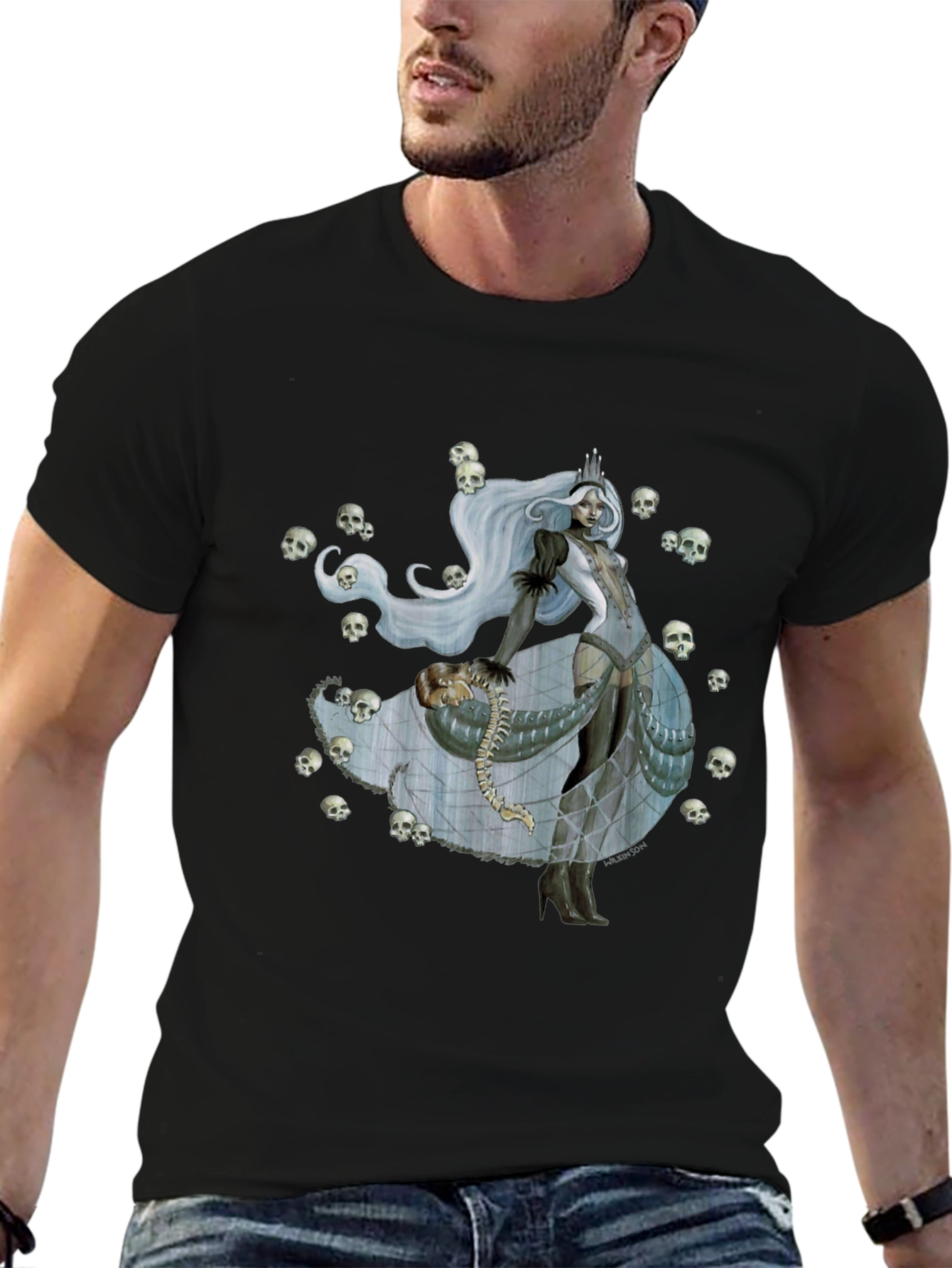 Skull Queen Graphic Tee - Dark Fantasy Fashion