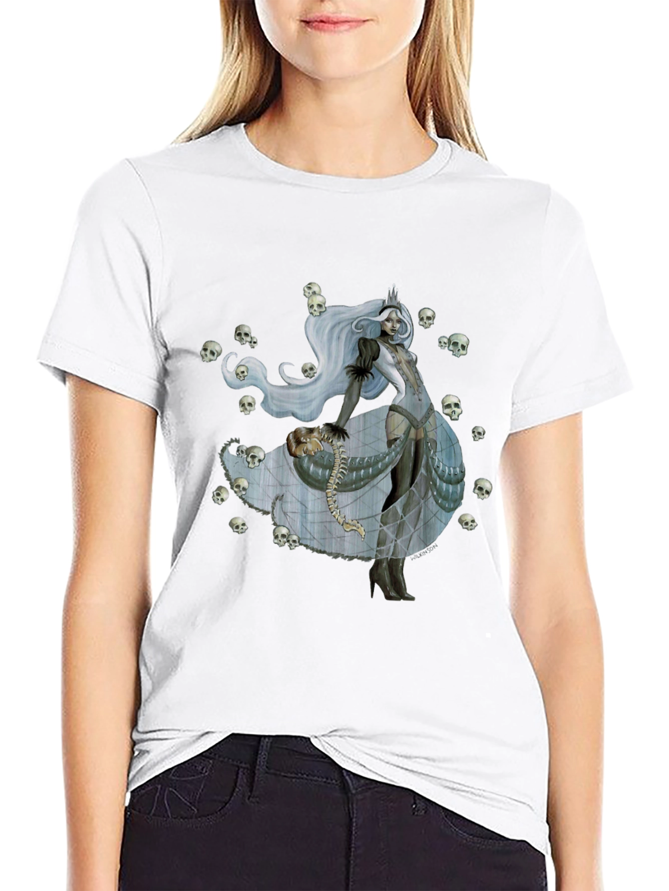 Skull Queen Graphic Tee - Dark Fantasy Fashion