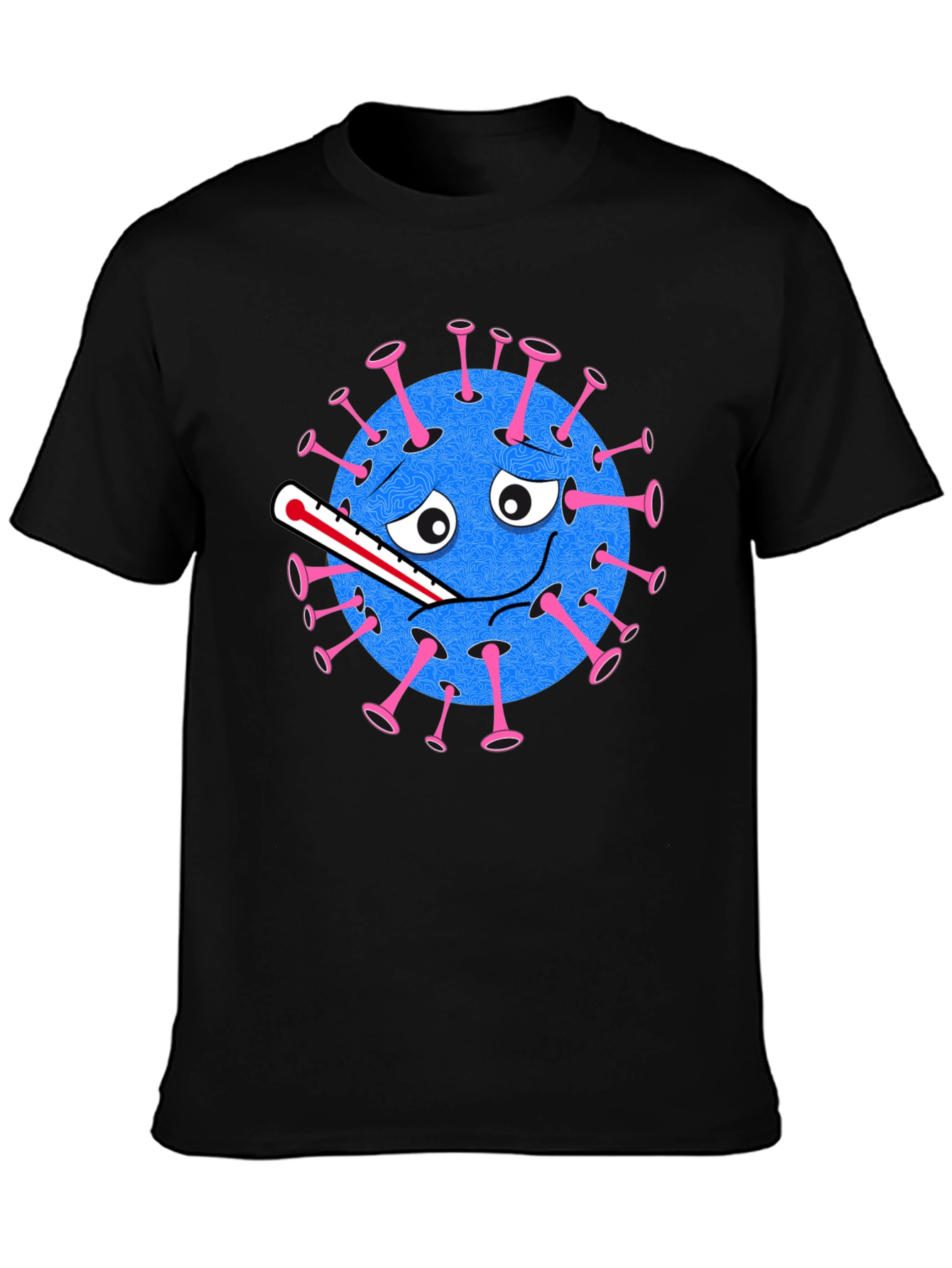 Novelty Virus Graphic Tee - Unisex Black T-Shirt