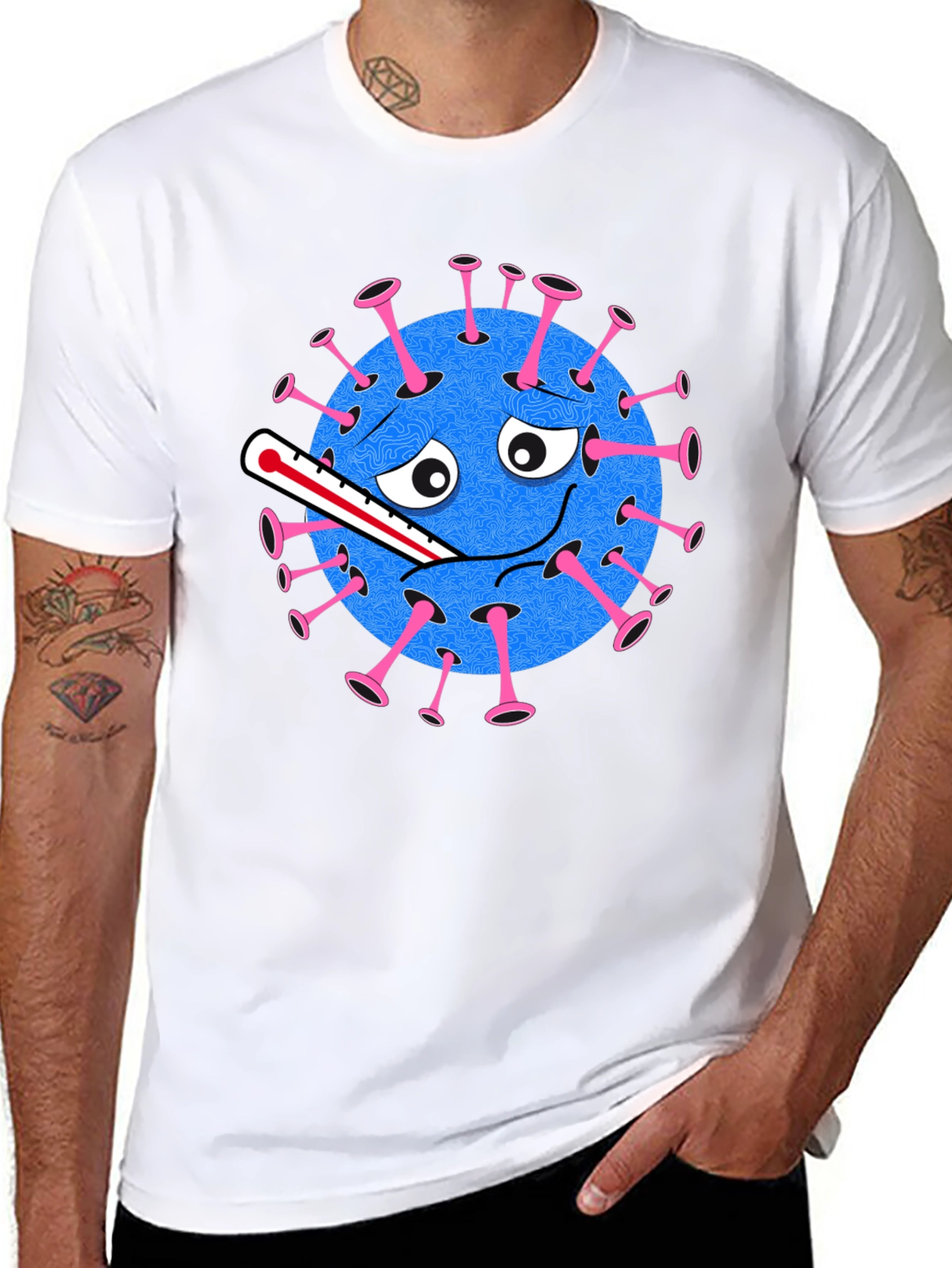 Novelty Virus Graphic Tee - Unisex Black T-Shirt