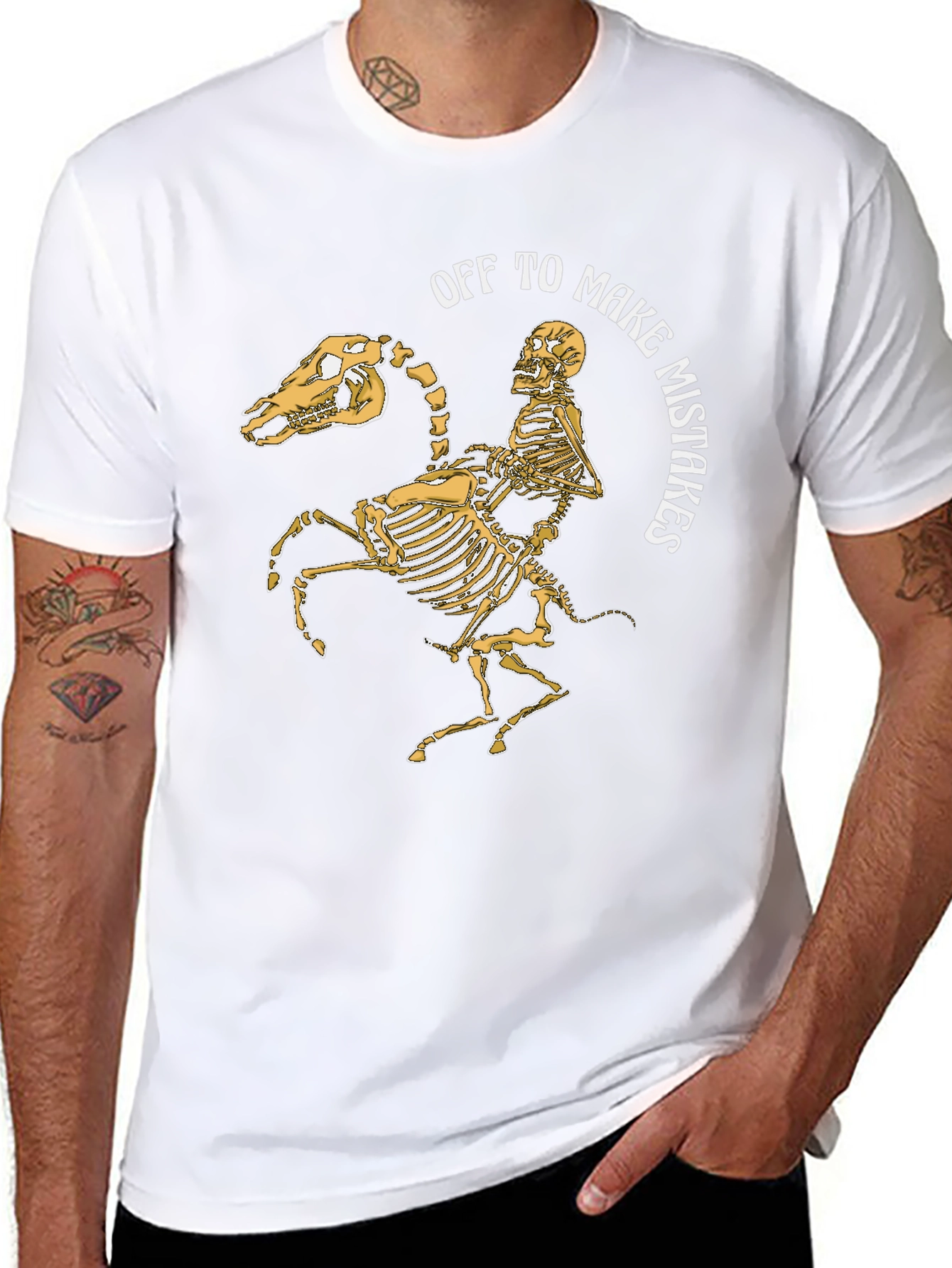 Off to Make Mistakes Skeleton Horse T-Shirt