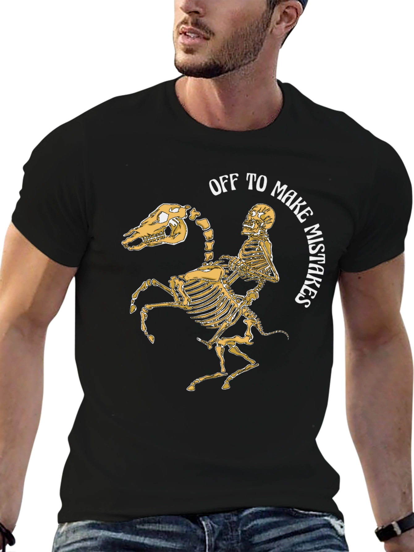 Off to Make Mistakes Skeleton Horse T-Shirt