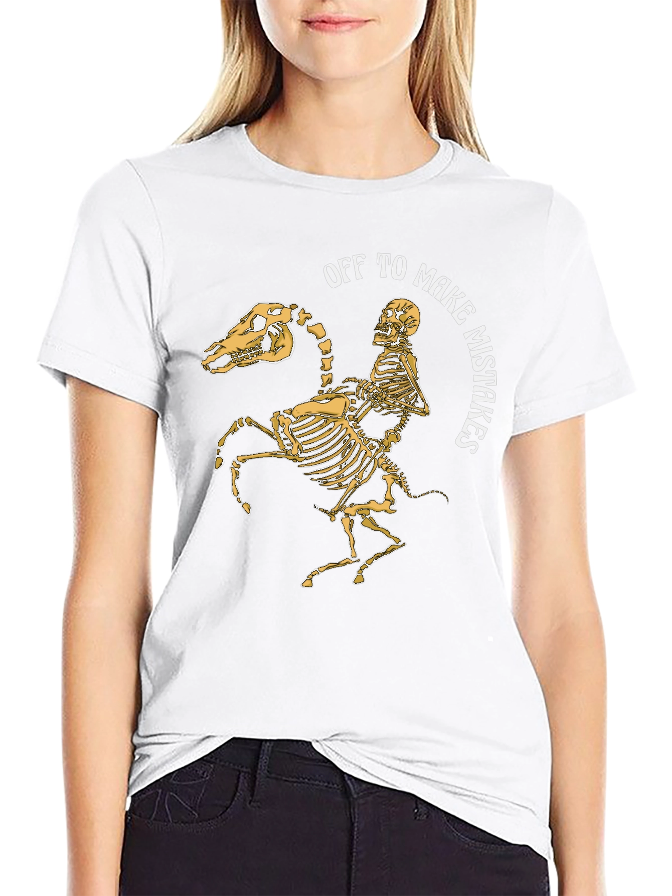 Off to Make Mistakes Skeleton Horse T-Shirt