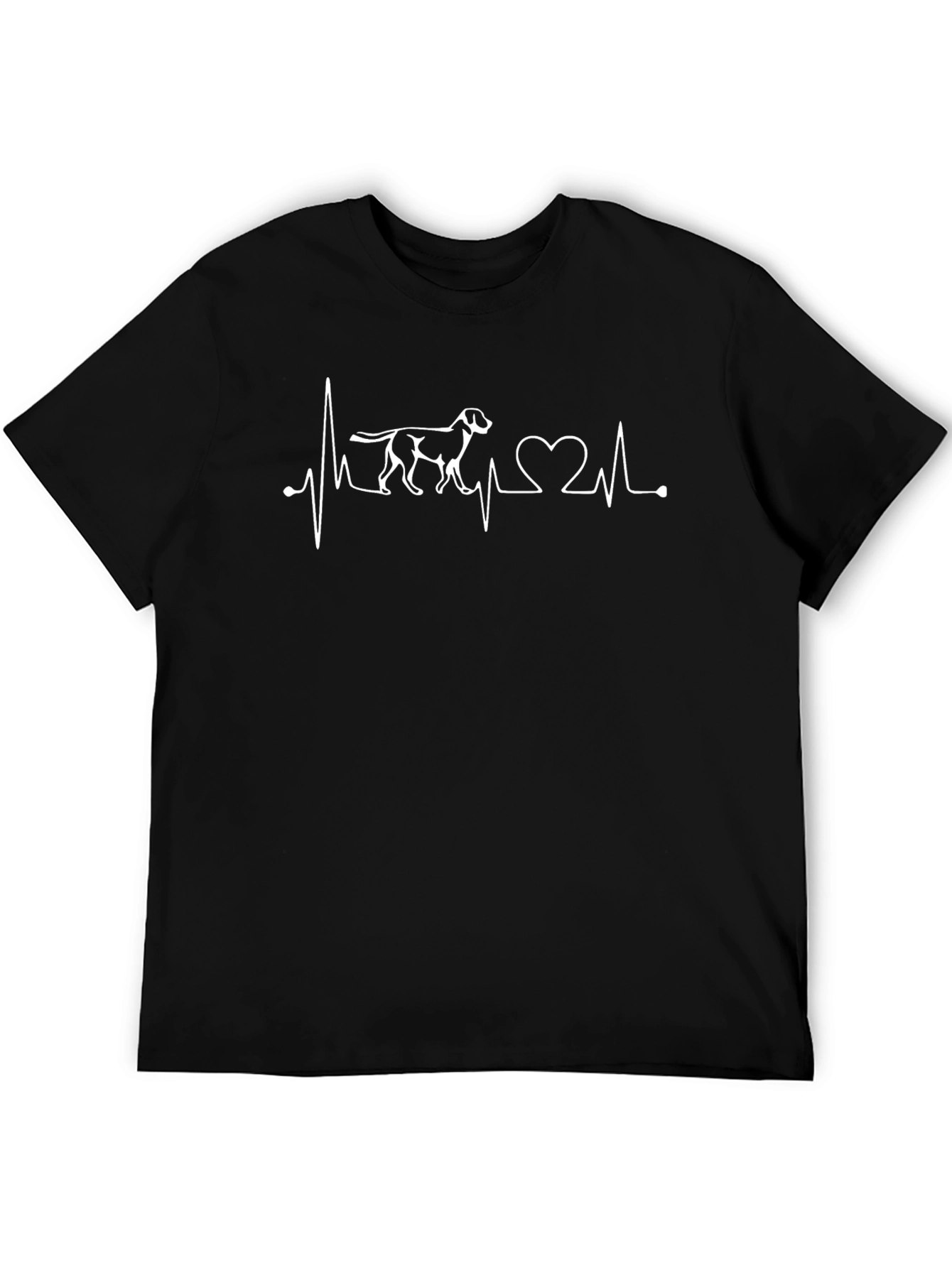 Dog Lover Heartbeat T-Shirt - Black