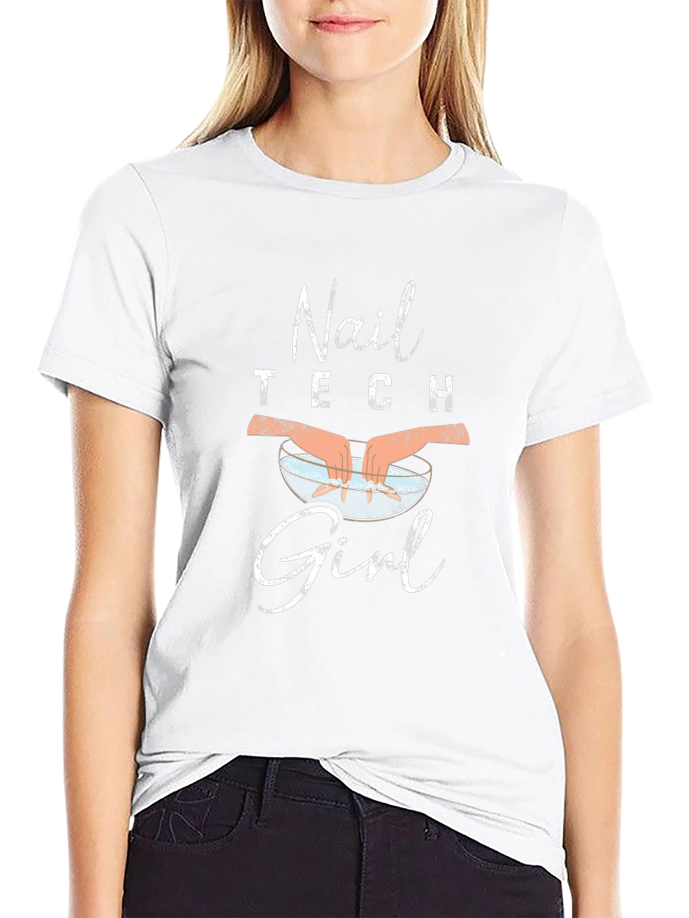 Nail Tech Girl Black T-Shirt - Salon Apparel