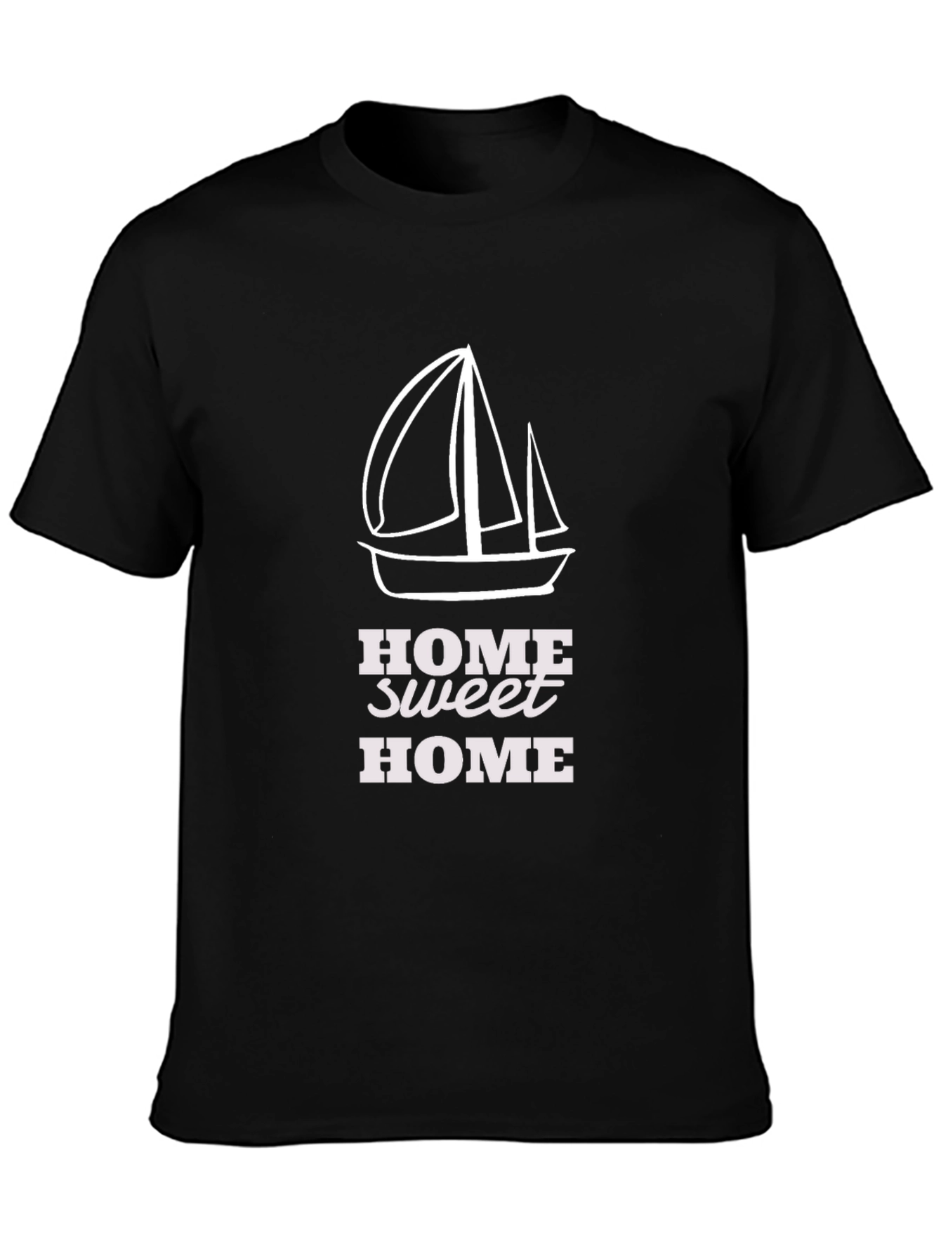 Home Sweet Home Sailboat Graphic Tee - Black
