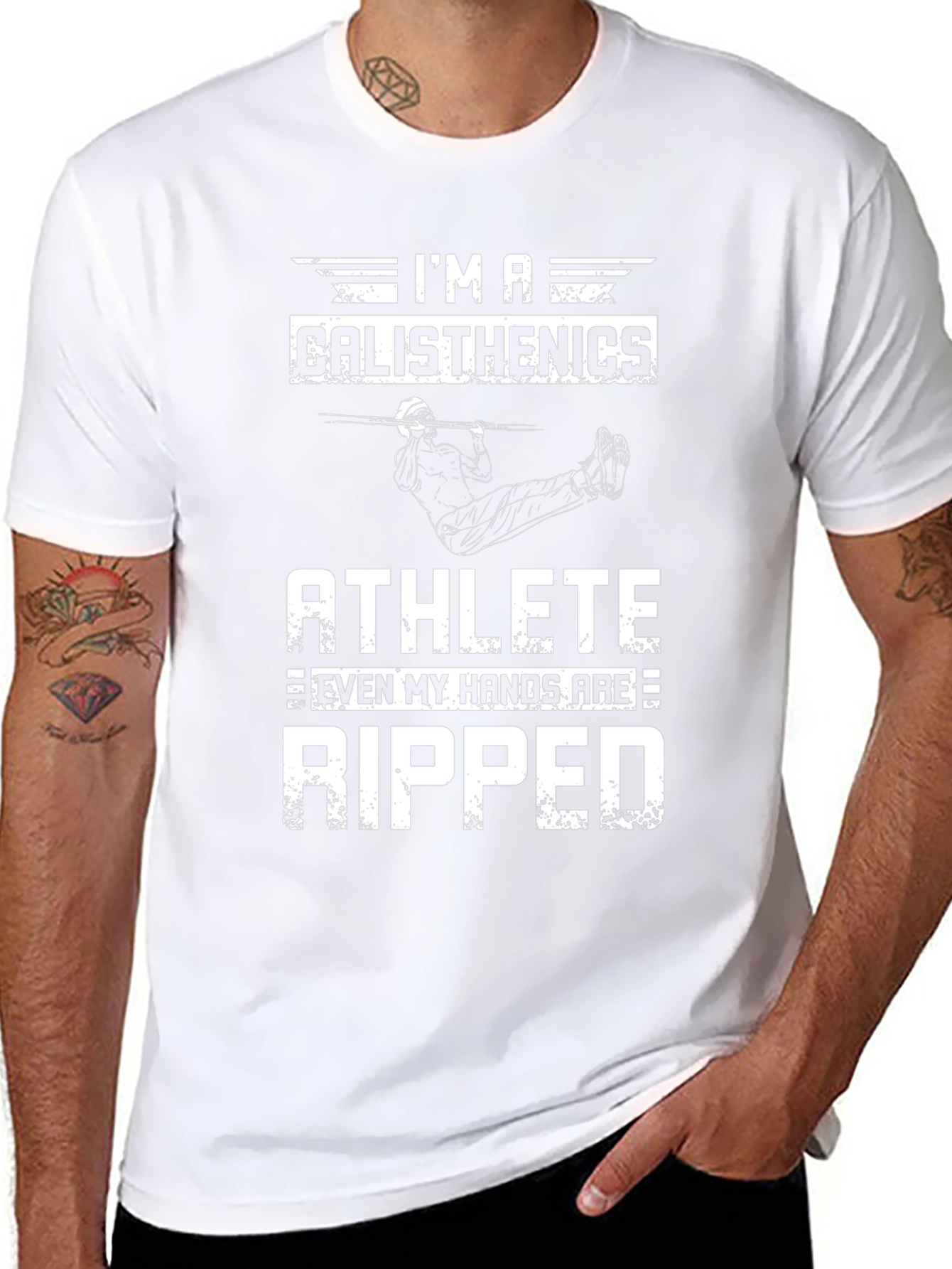 Calisthenics Athlete Ripped Hands Black Graphic T-Shirt