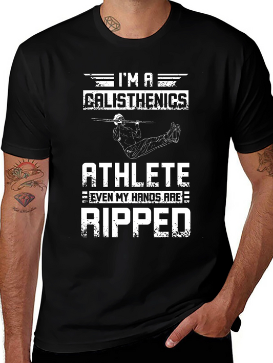 Calisthenics Athlete Ripped Hands Black Graphic T-Shirt