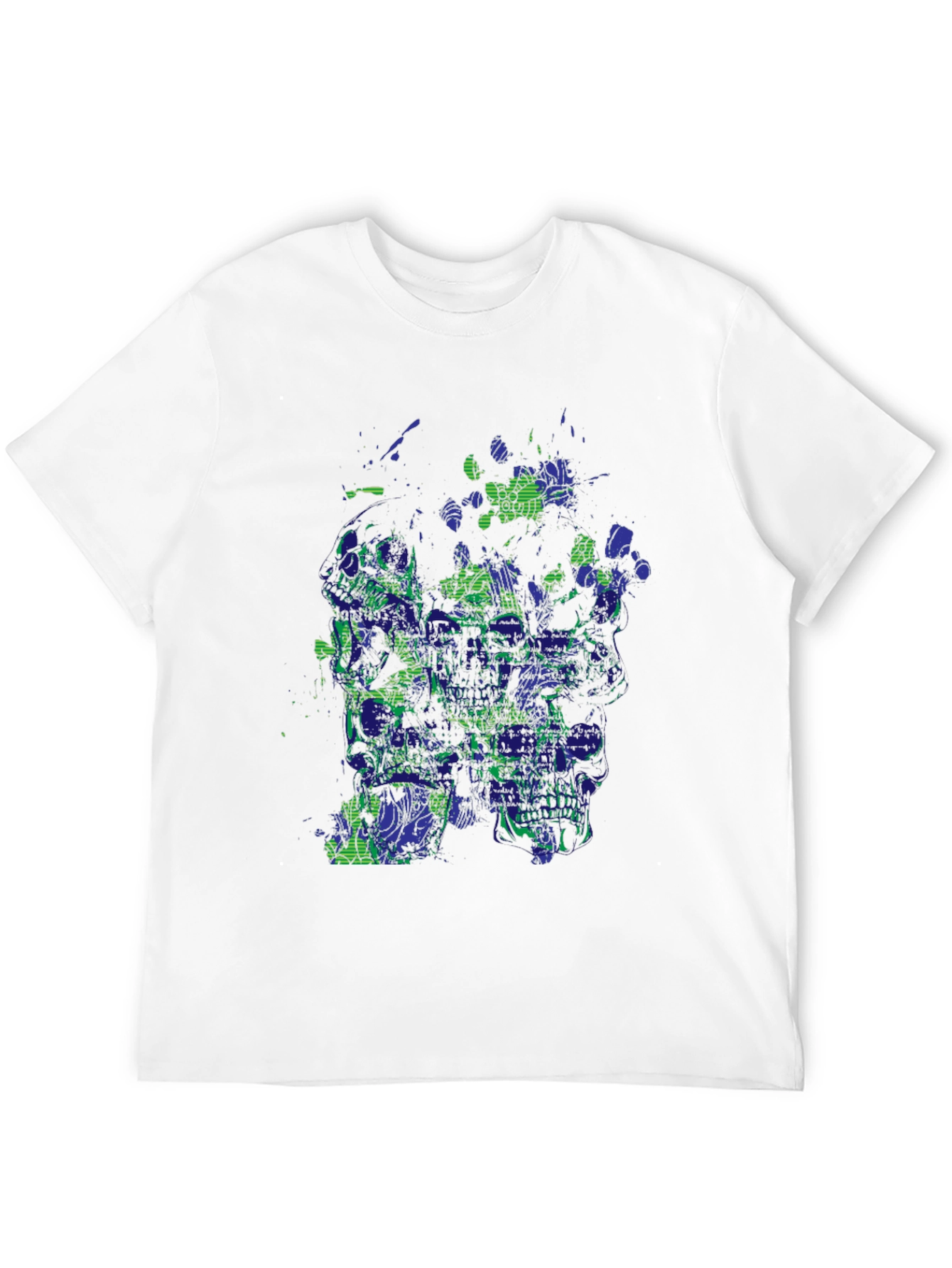 Abstract Skull Graphic Print Black T-Shirt