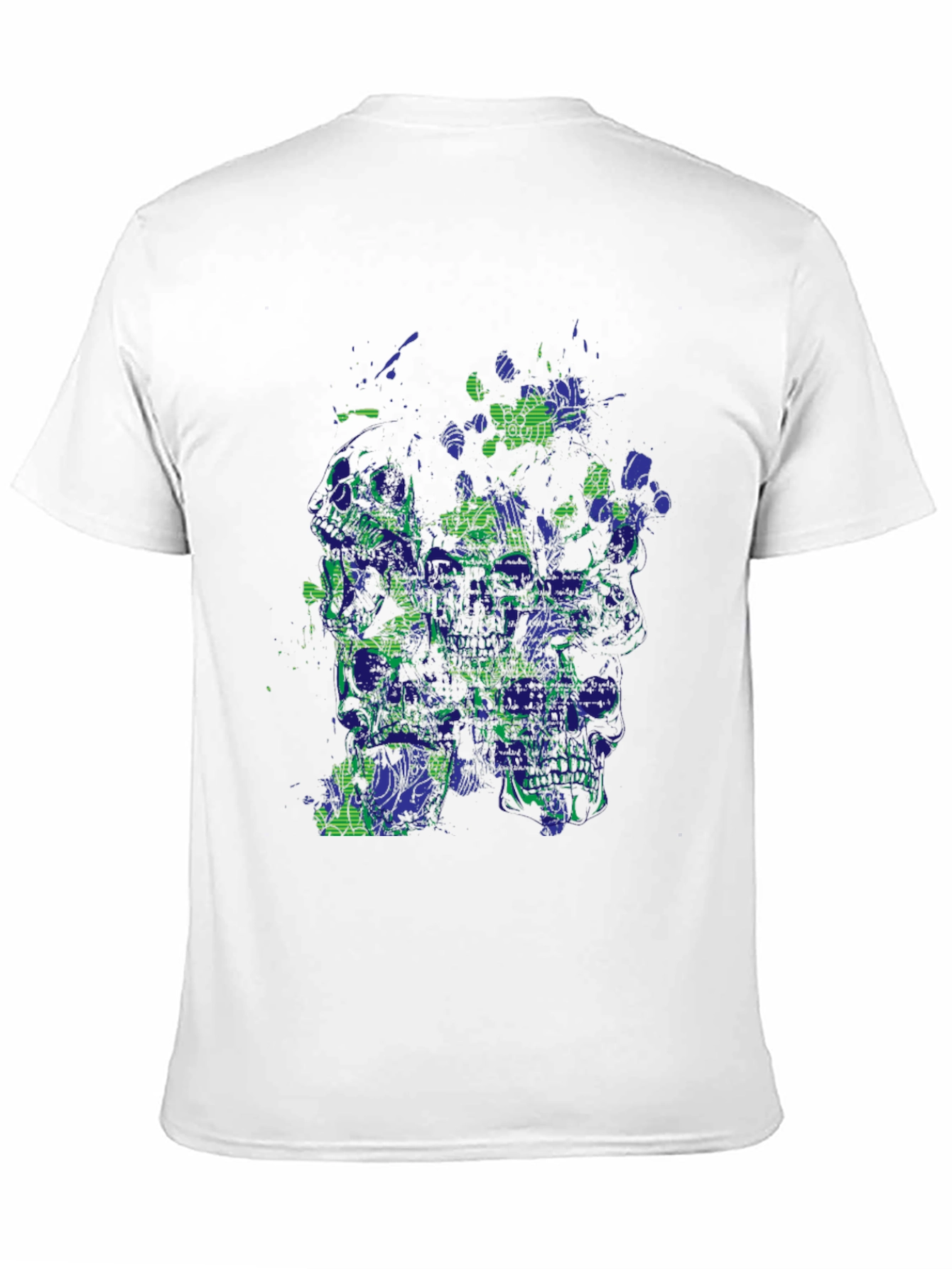 Abstract Skull Graphic Print Black T-Shirt