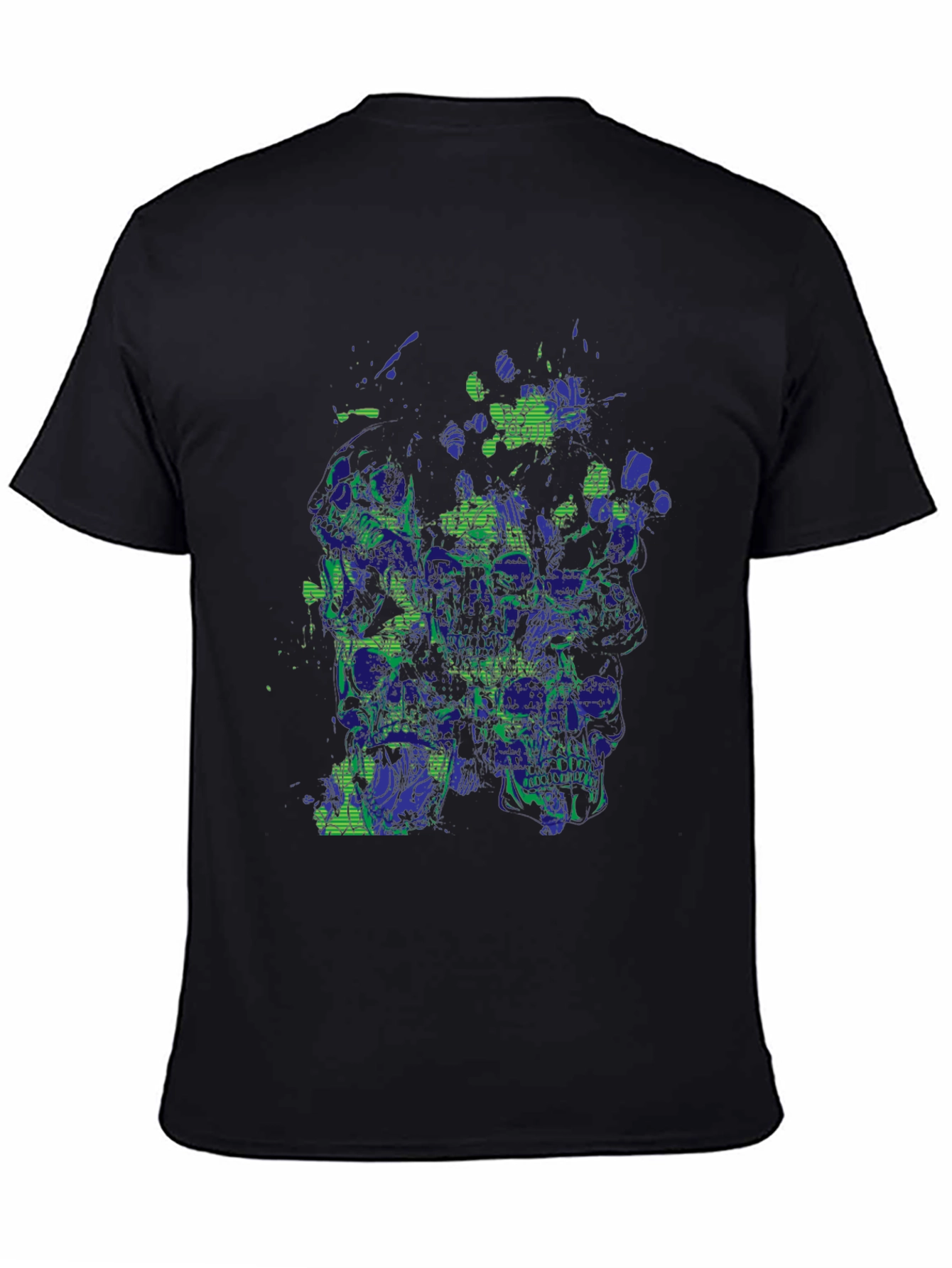 Abstract Skull Graphic Print Black T-Shirt