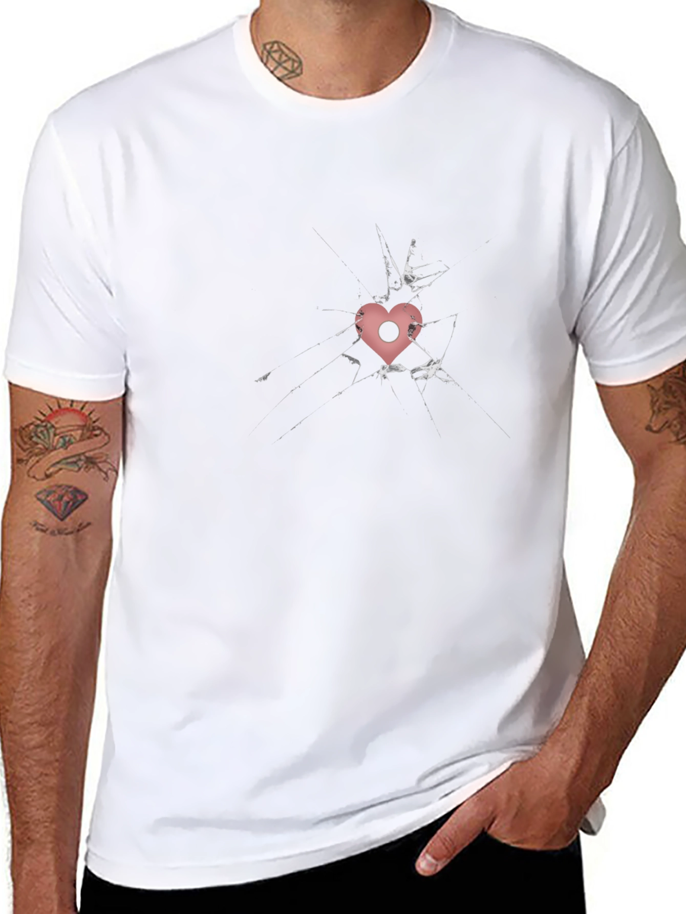 Shattered Heart Graphic Tee - Edgy Style