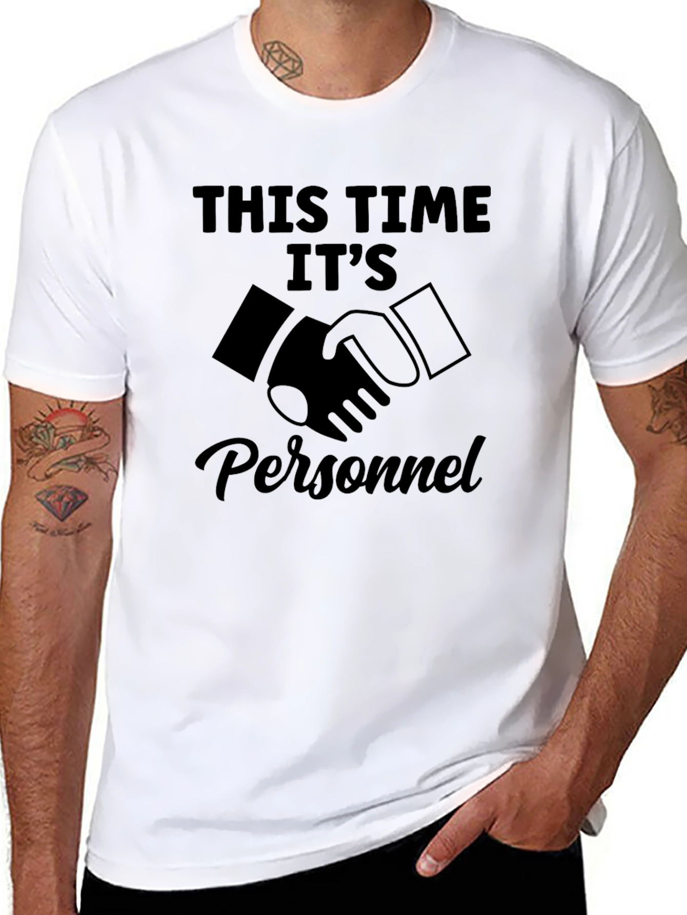 Personnel Handshake Graphic T-Shirt