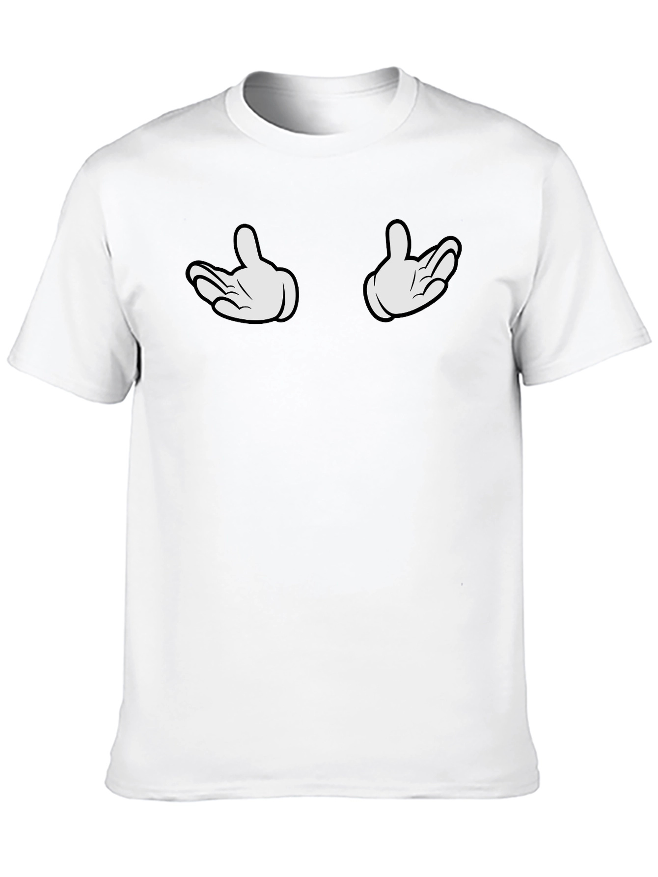 Cartoon Hands Black T-Shirt