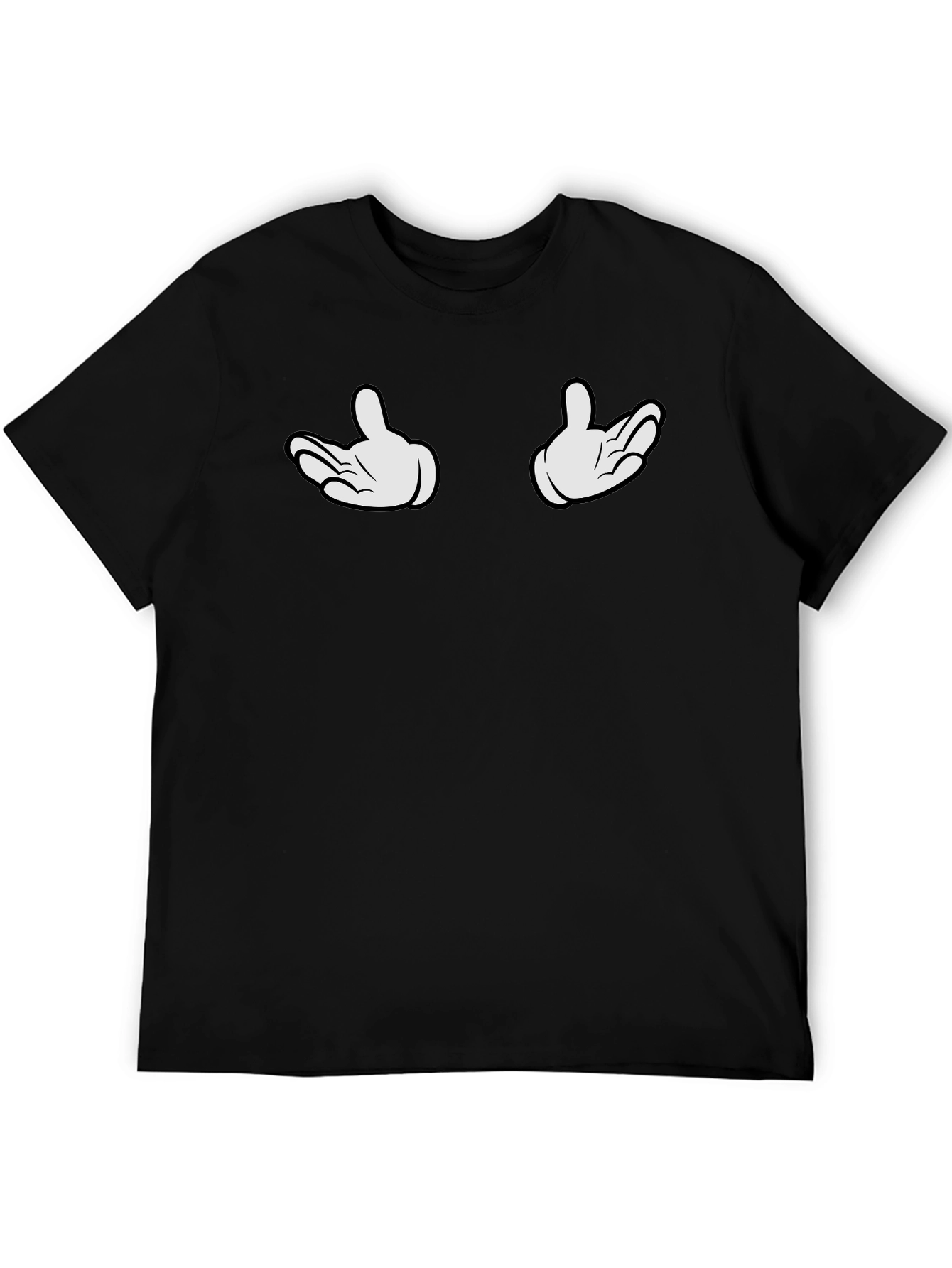 Cartoon Hands Black T-Shirt