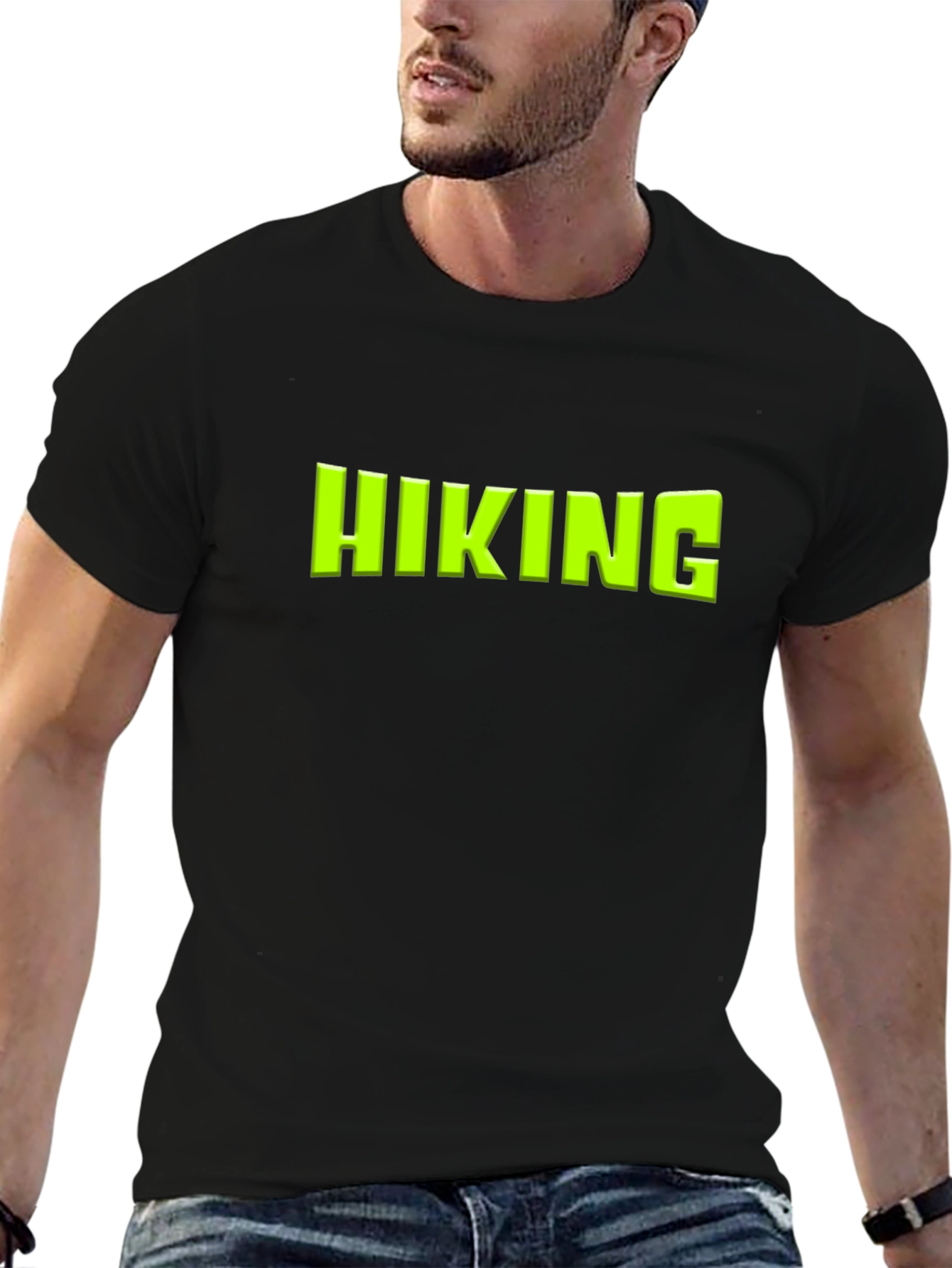 Hiking Graphic Tee - Black Cotton Blend
