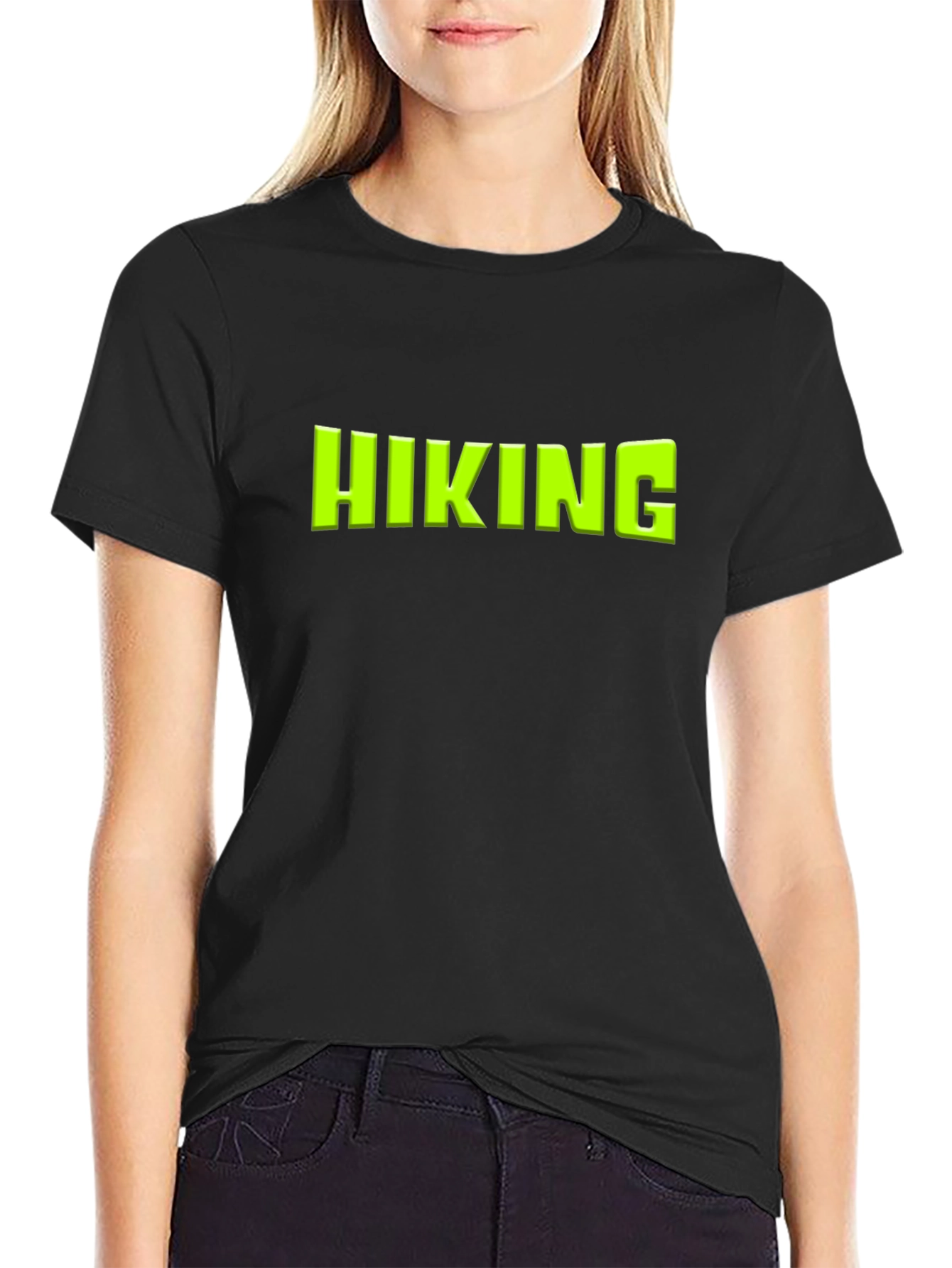 Hiking Graphic Tee - Black Cotton Blend
