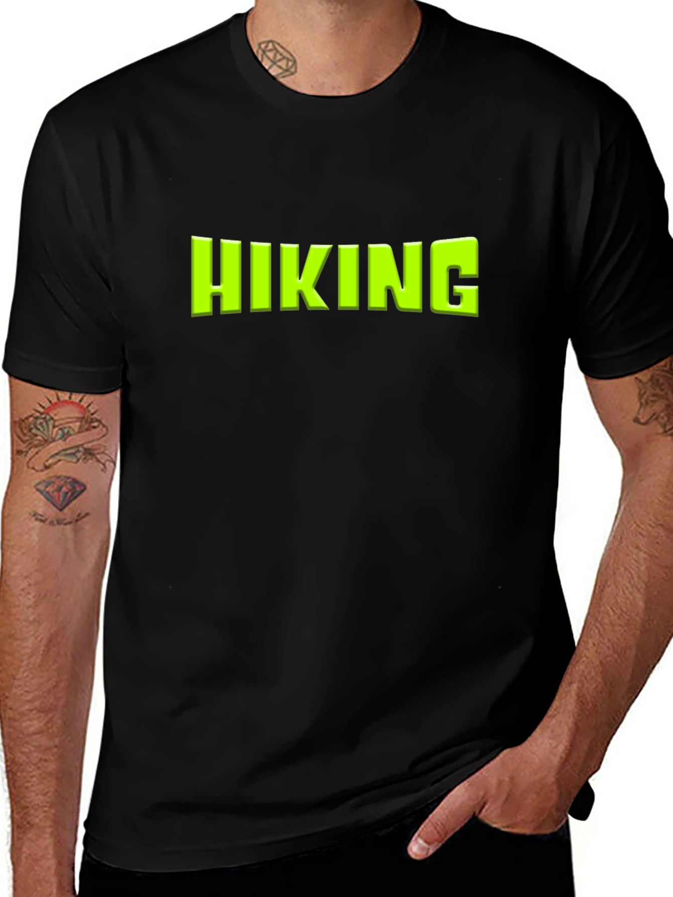 Hiking Graphic Tee - Black Cotton Blend