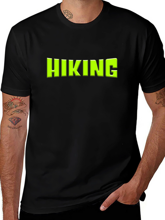 Hiking Graphic Tee - Black Cotton Blend