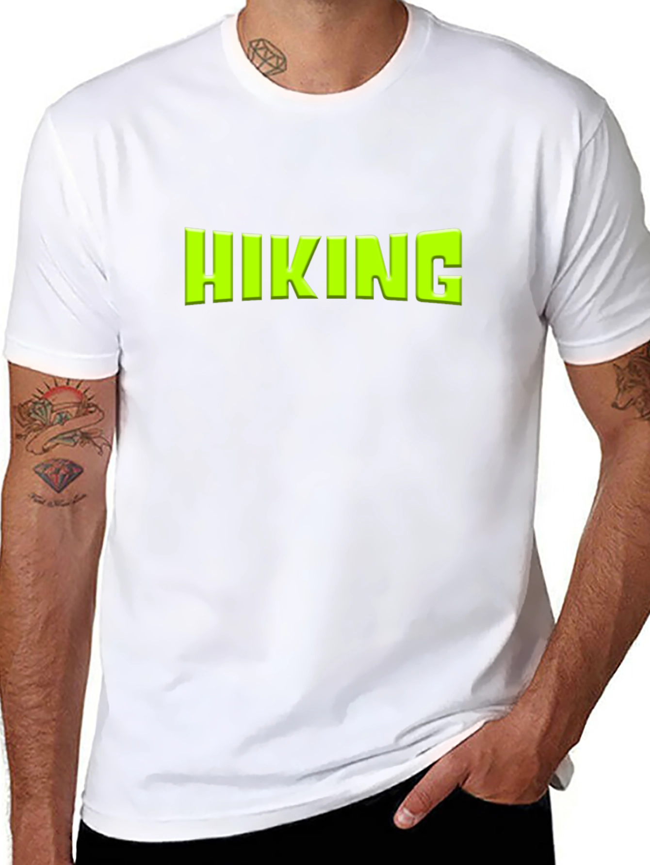 Hiking Graphic Tee - Black Cotton Blend