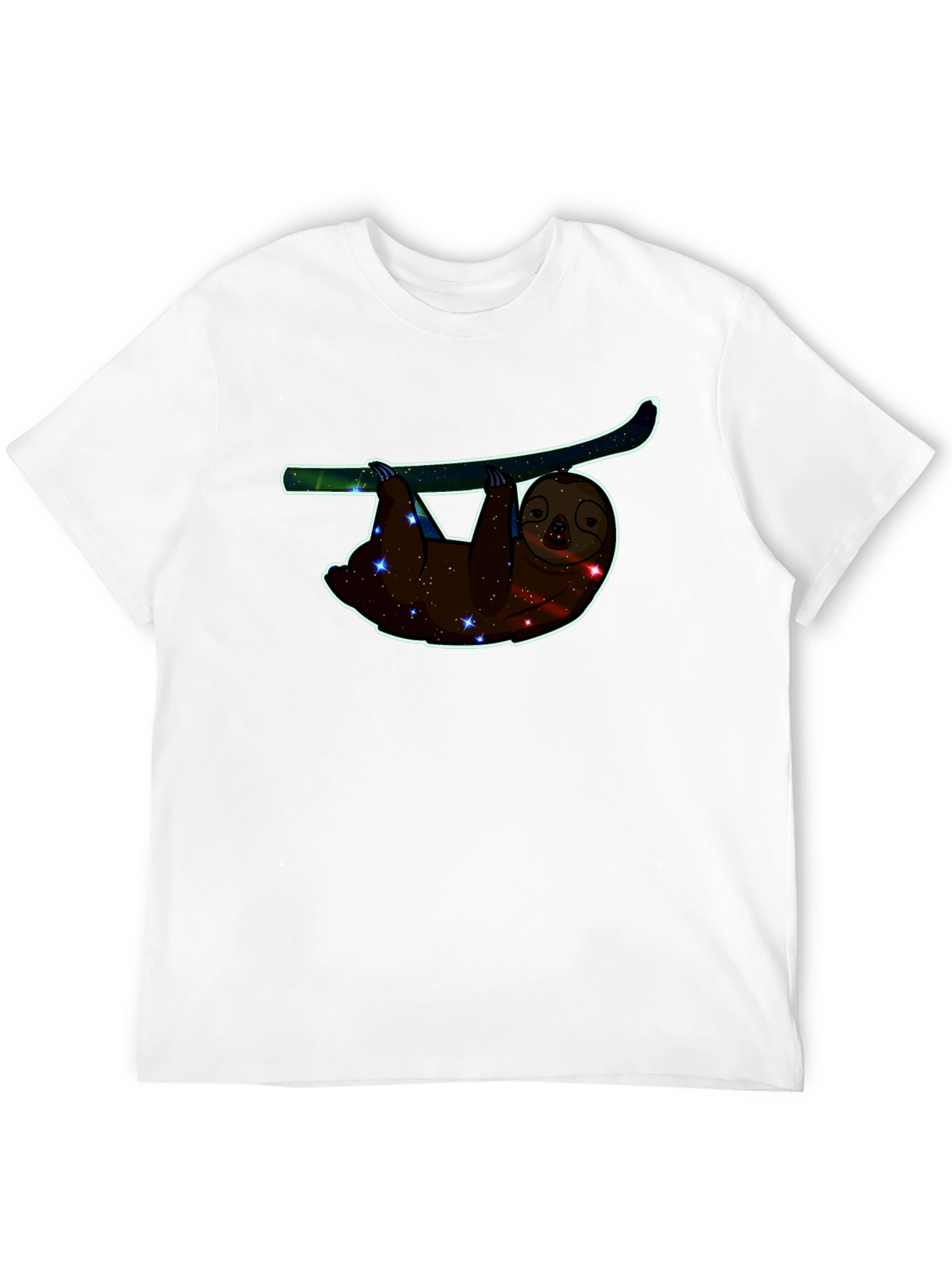 Cosmic Sloth Graphic Tee - Black Crew Neck