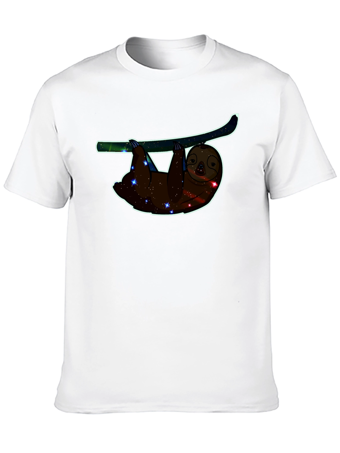 Cosmic Sloth Graphic Tee - Black Crew Neck