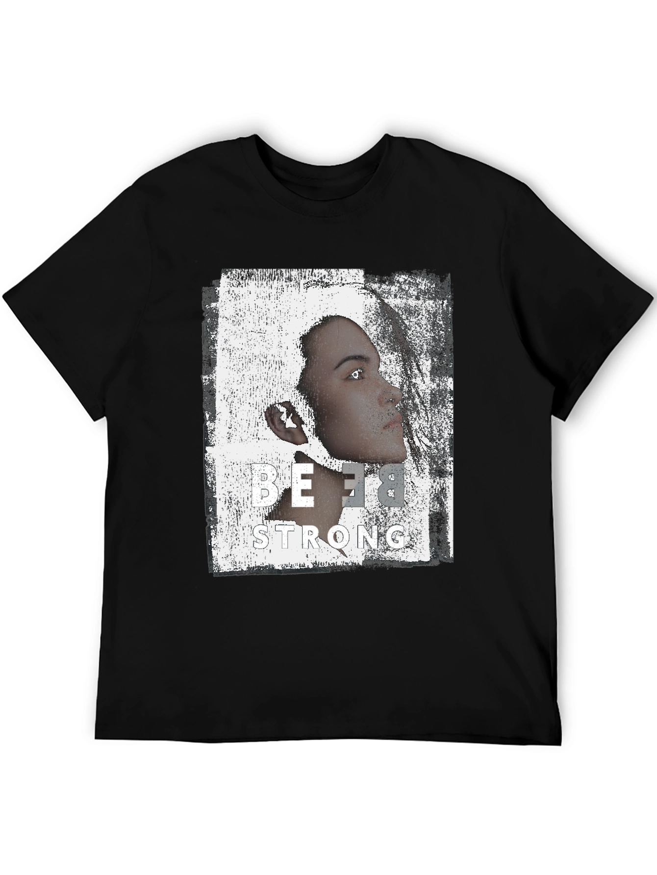 Be Strong Graphic Print Black T-Shirt