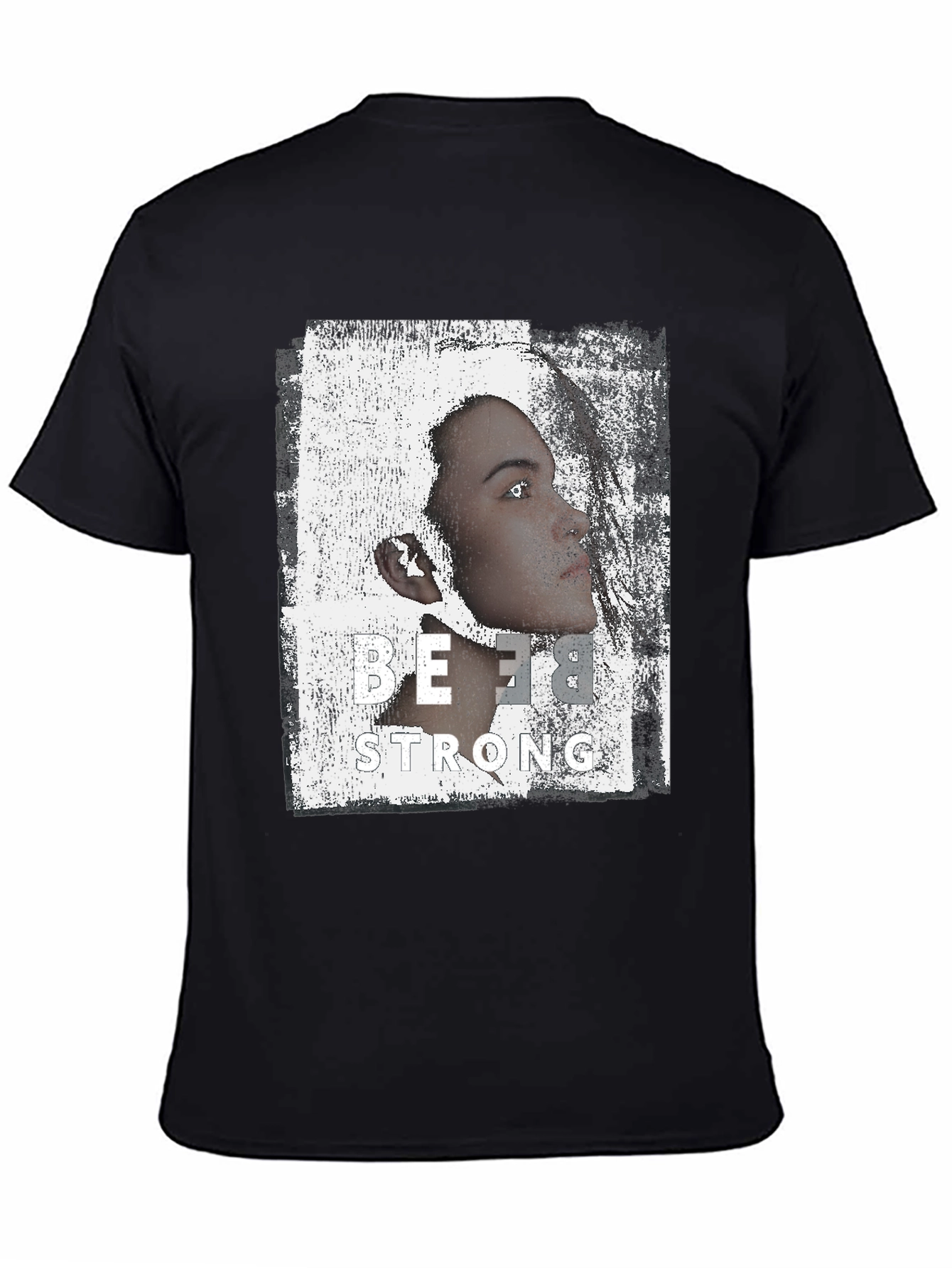 Be Strong Graphic Print Black T-Shirt