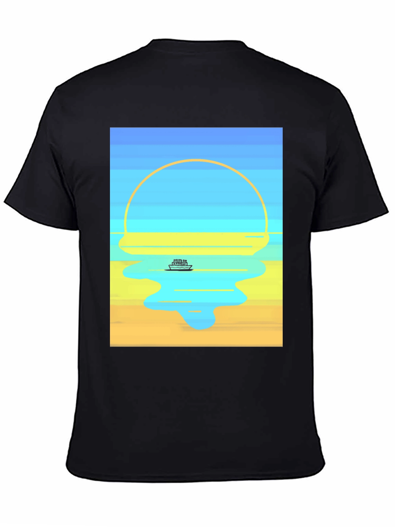Sunset Cruise Graphic Tee - Modern Art Style