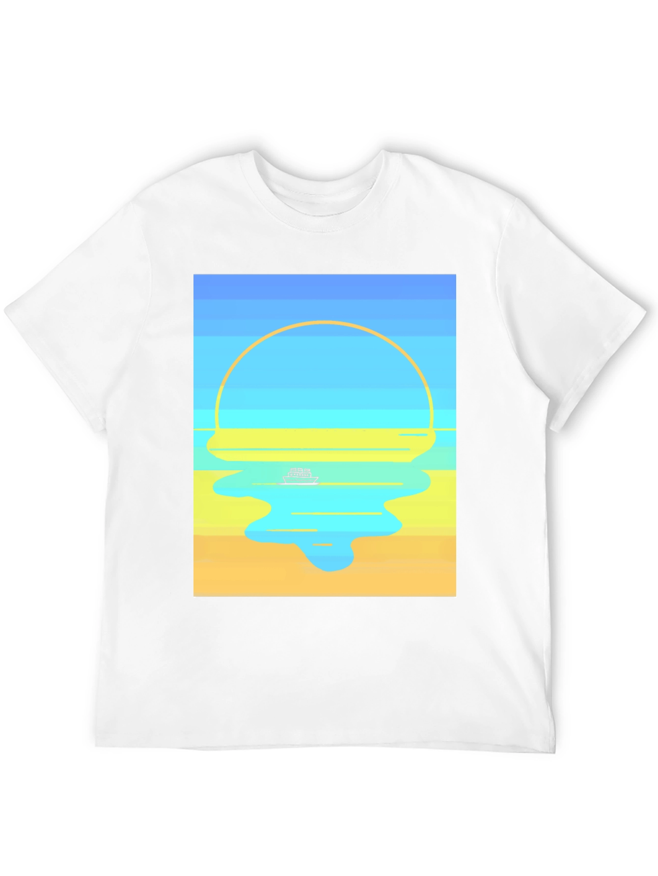 Sunset Cruise Graphic Tee - Modern Art Style
