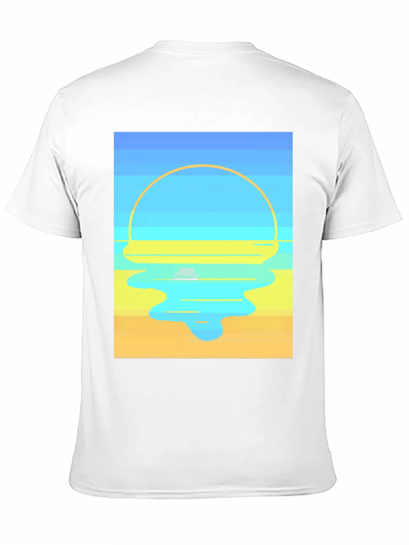 Sunset Cruise Graphic Tee - Modern Art Style
