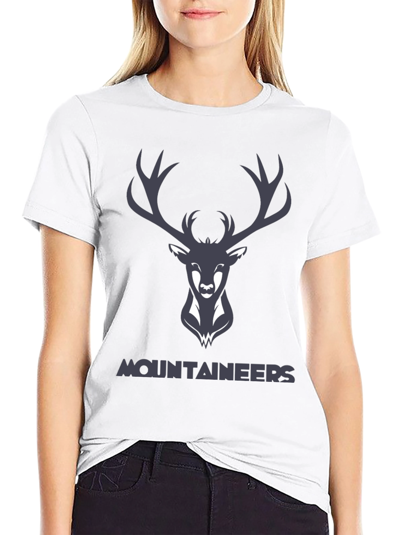 Mountaineers Black Graphic Tee with Deer Logo