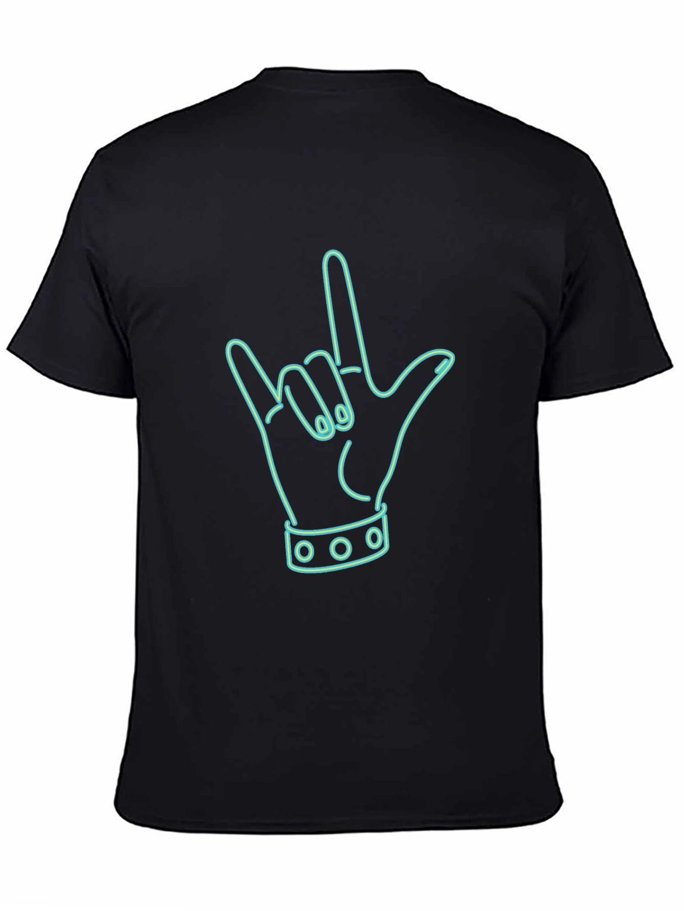 Rock On Hand Graphic Tee - Black
