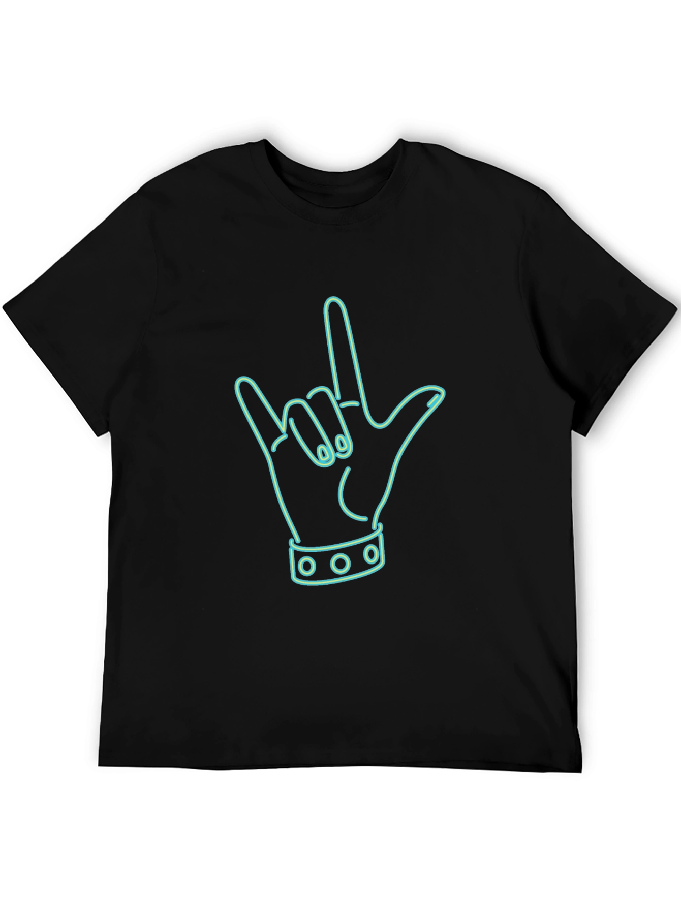 Rock On Hand Graphic Tee - Black