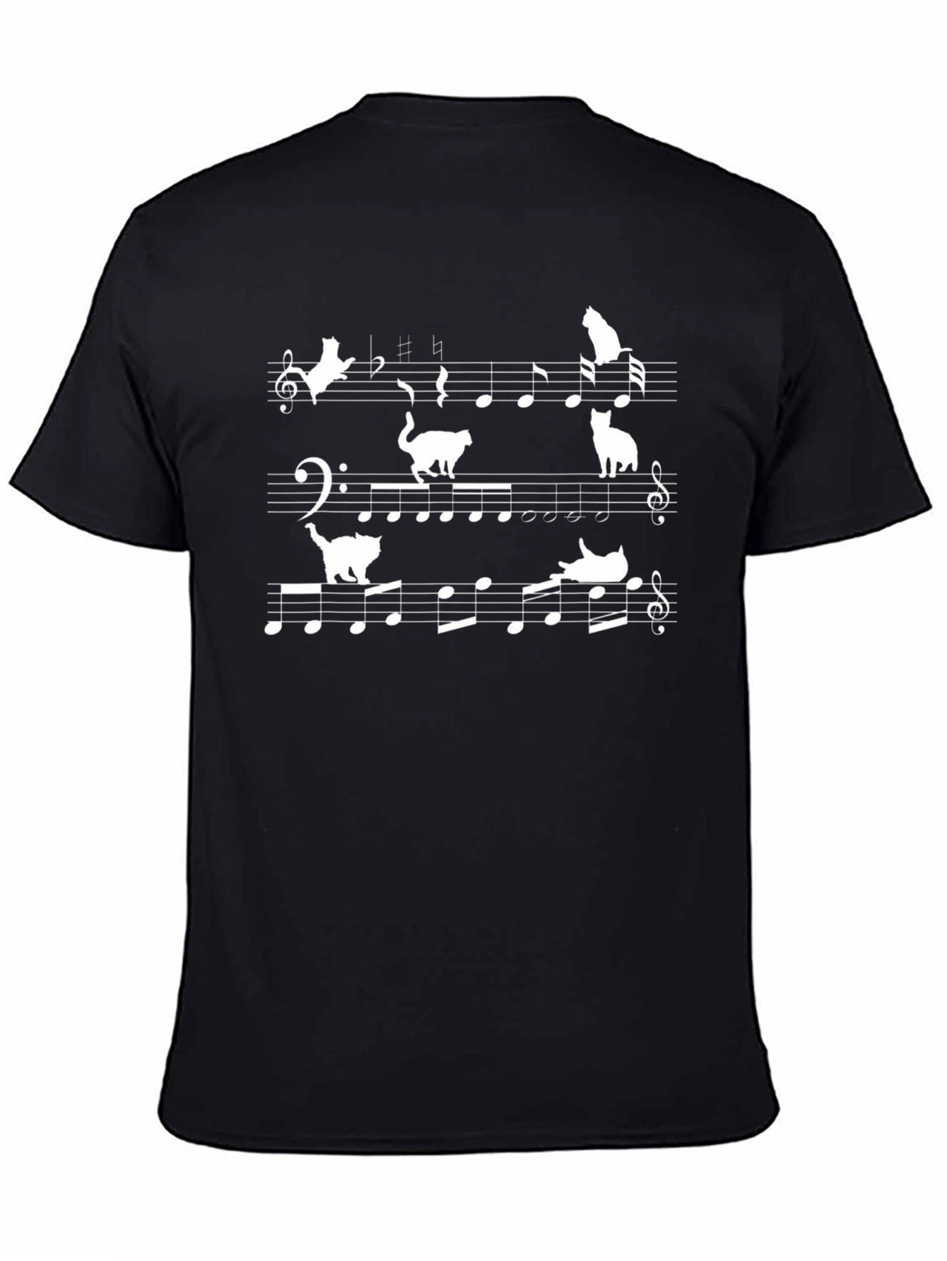 Musical Cats T-Shirt - Black Cotton Tee