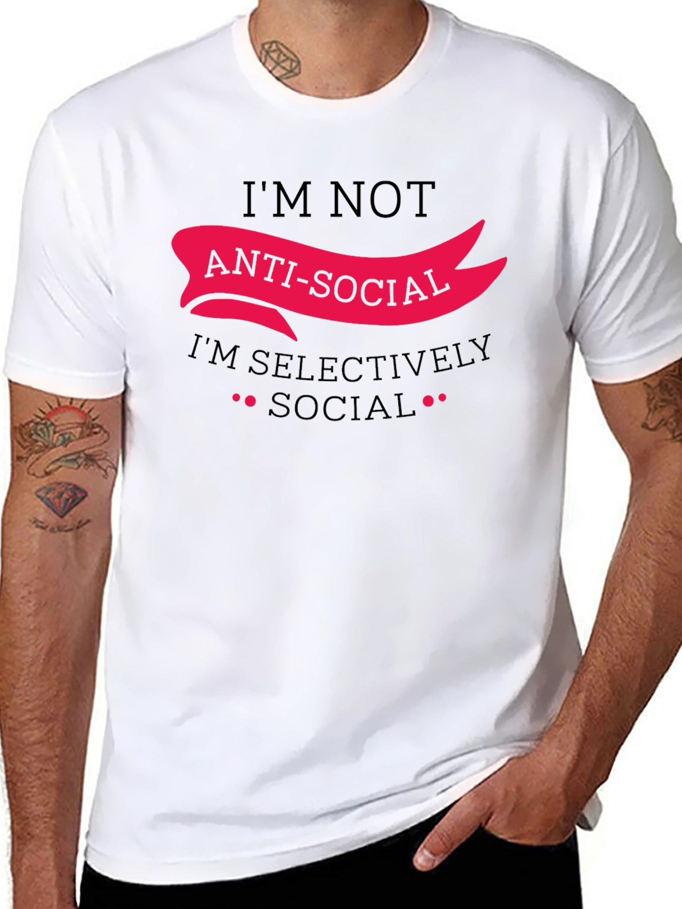 Anti-Social Selectively Social Funny Graphic Tee