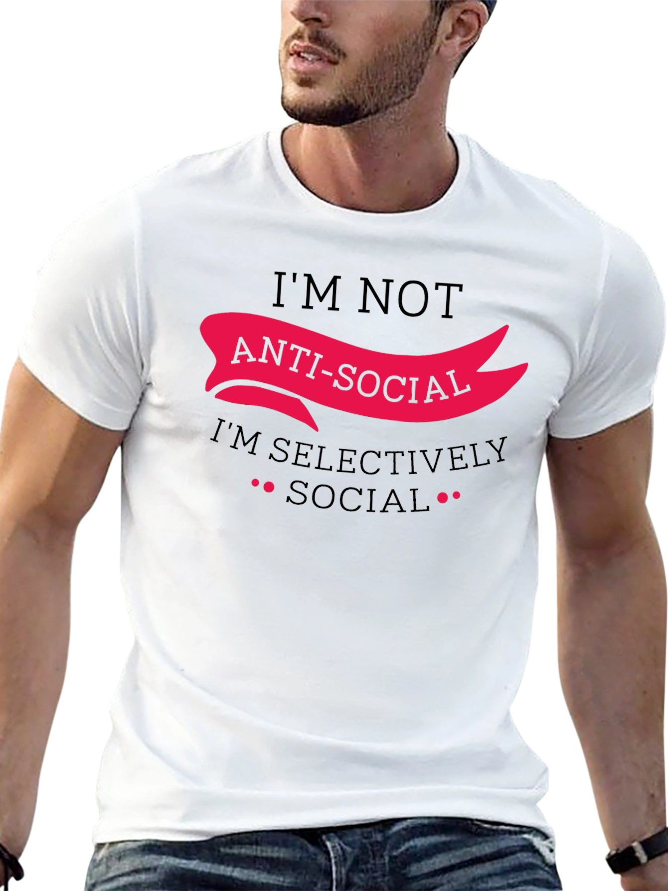 Anti-Social Selectively Social Funny Graphic Tee