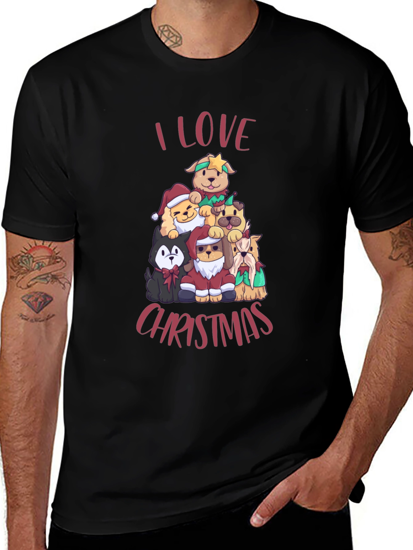 I Love Christmas Dog T-Shirt