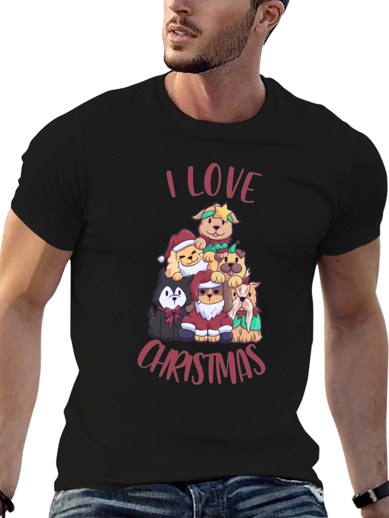I Love Christmas Dog T-Shirt