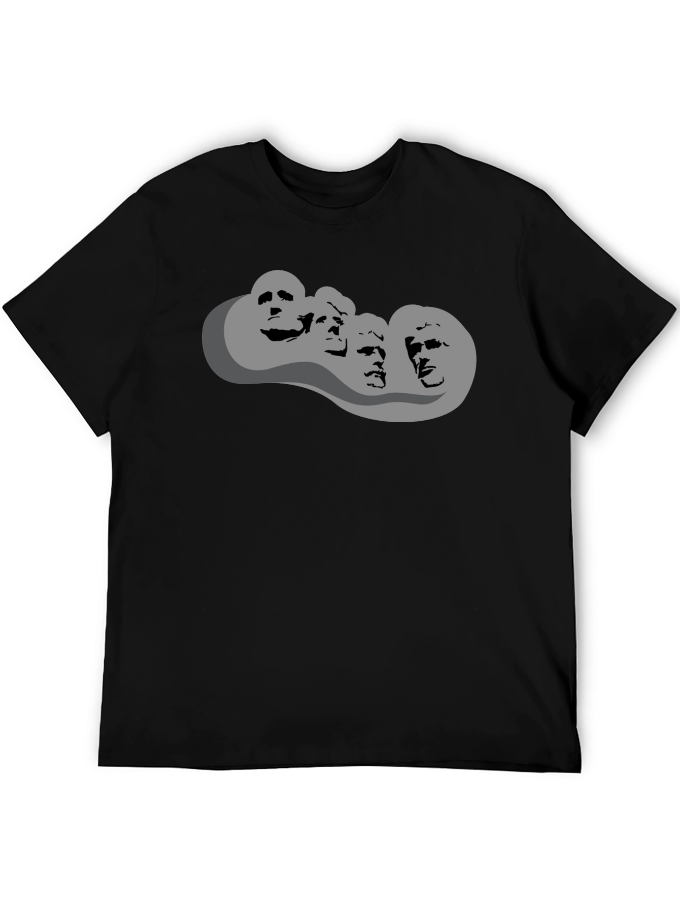 Mount Rushmore Graphic Print Black T-Shirt