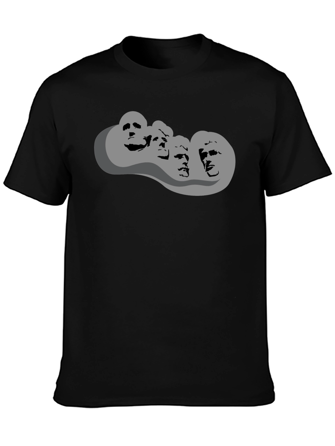 Mount Rushmore Graphic Print Black T-Shirt