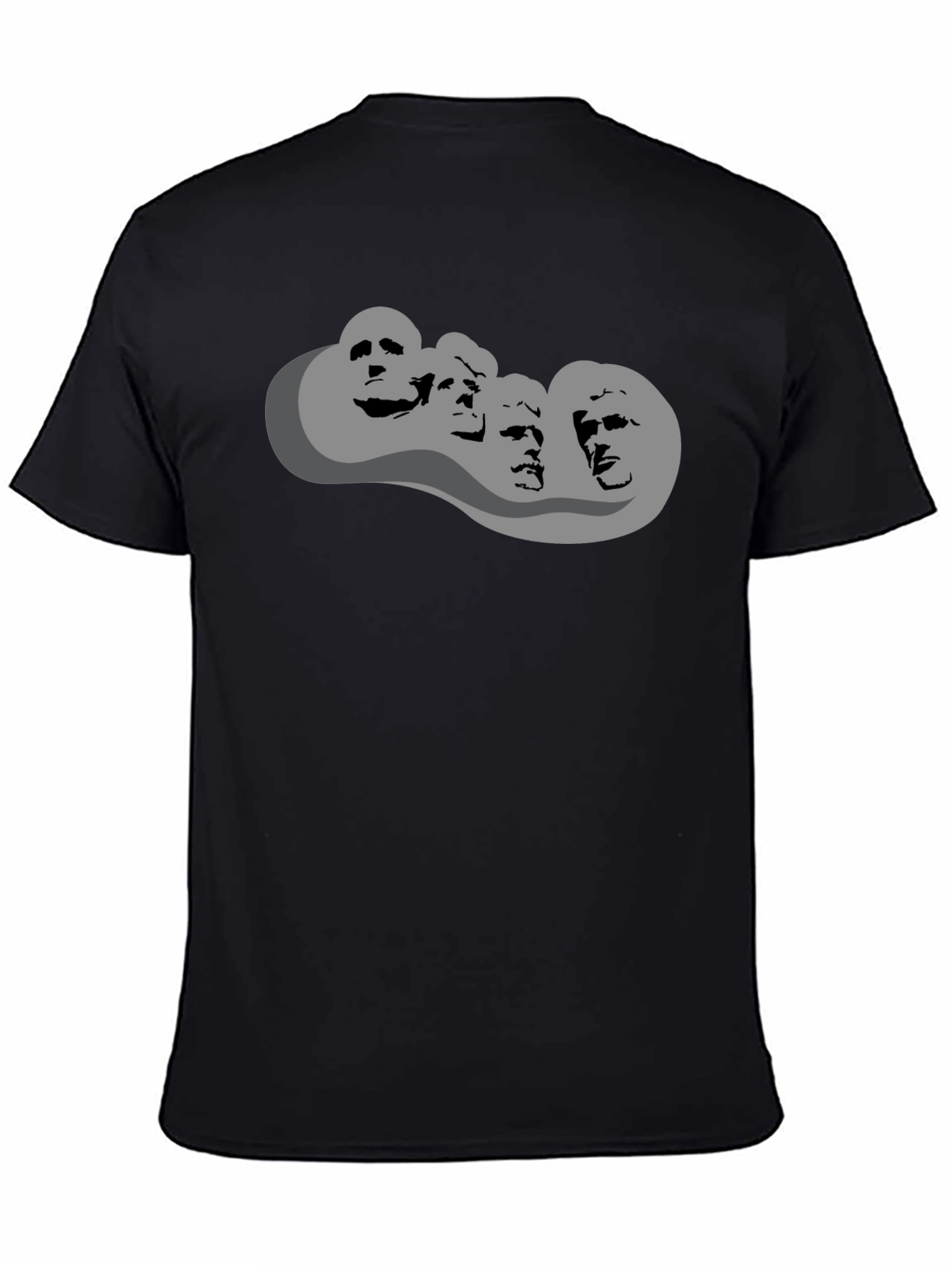 Mount Rushmore Graphic Print Black T-Shirt