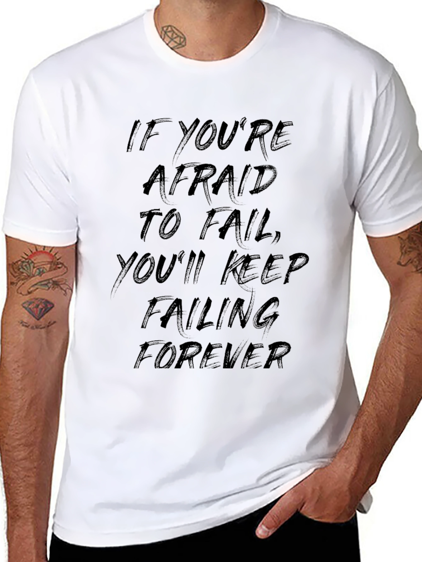 Motivational Quote Black T-Shirt - Mens Casual Tee