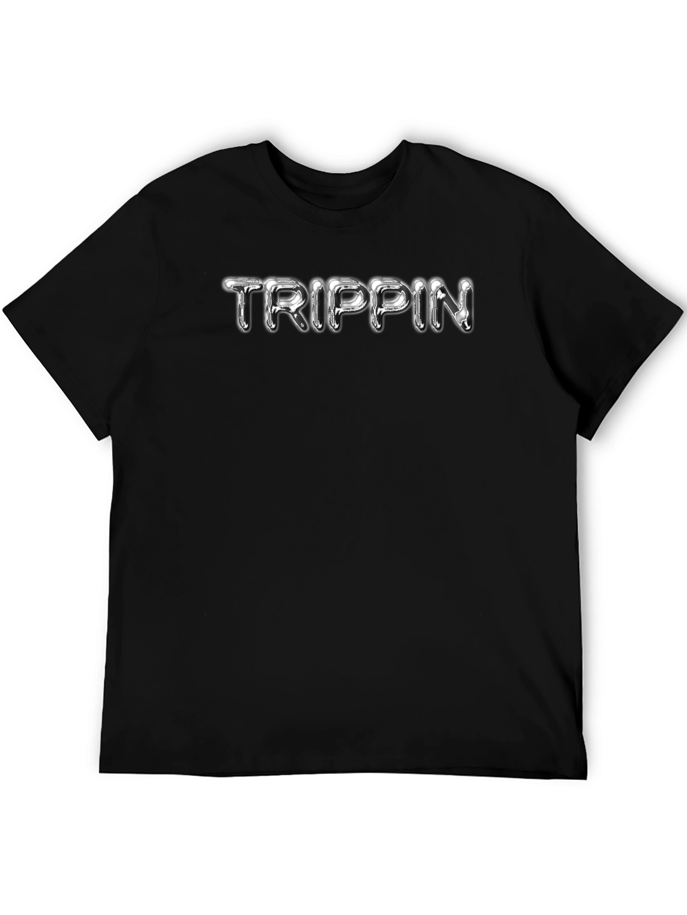 Trippin Black Graphic Tee - Cool & Casual