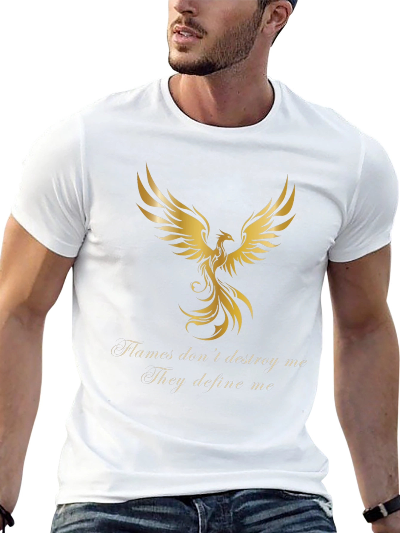 Phoenix Graphic Tee - Flames Dont Destroy Black T-Shirt
