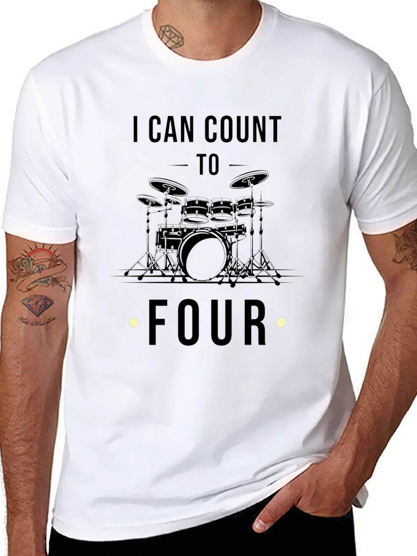 I Can Count To Four Drummer T-Shirt